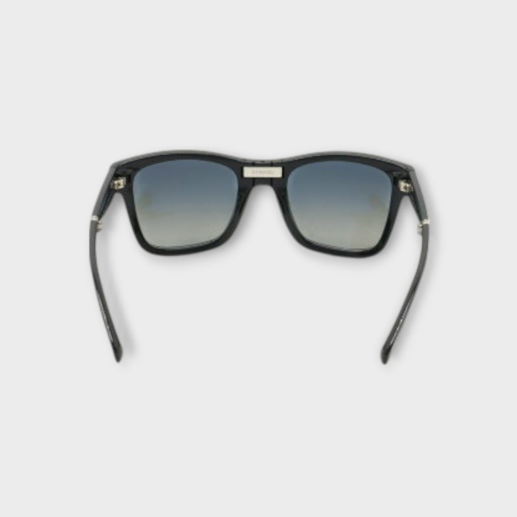 CHANEL Coco Mark Sunglasses Wellington Folding Smoke Gradient Black 53□22 140 60