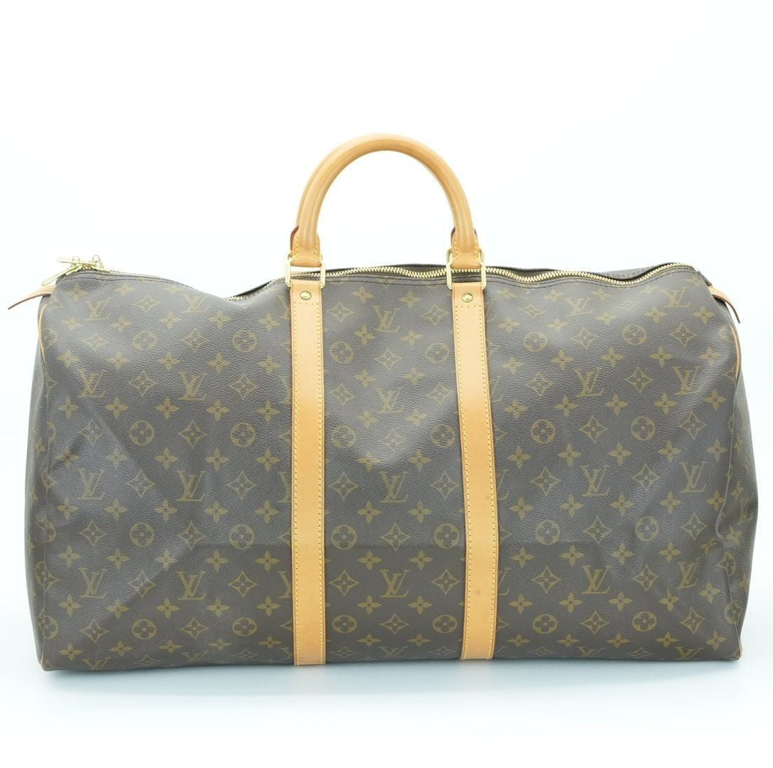 LOUIS VUITTON Keepall 55 M41424 Boston Bag Travel Bag Brown Large Capacity