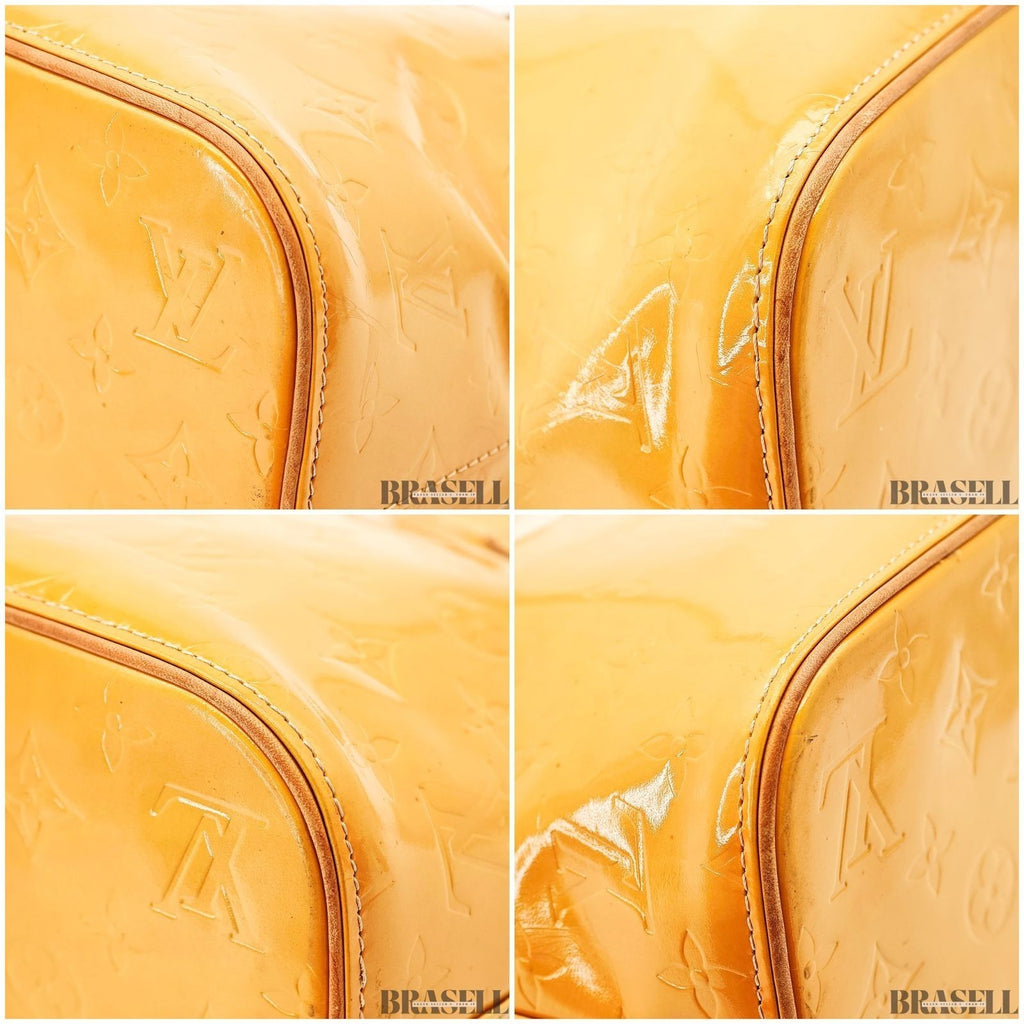 Louis Vuitton Vernis Houston M91340 Tote Bag Patent Leather Large Capacity Gold