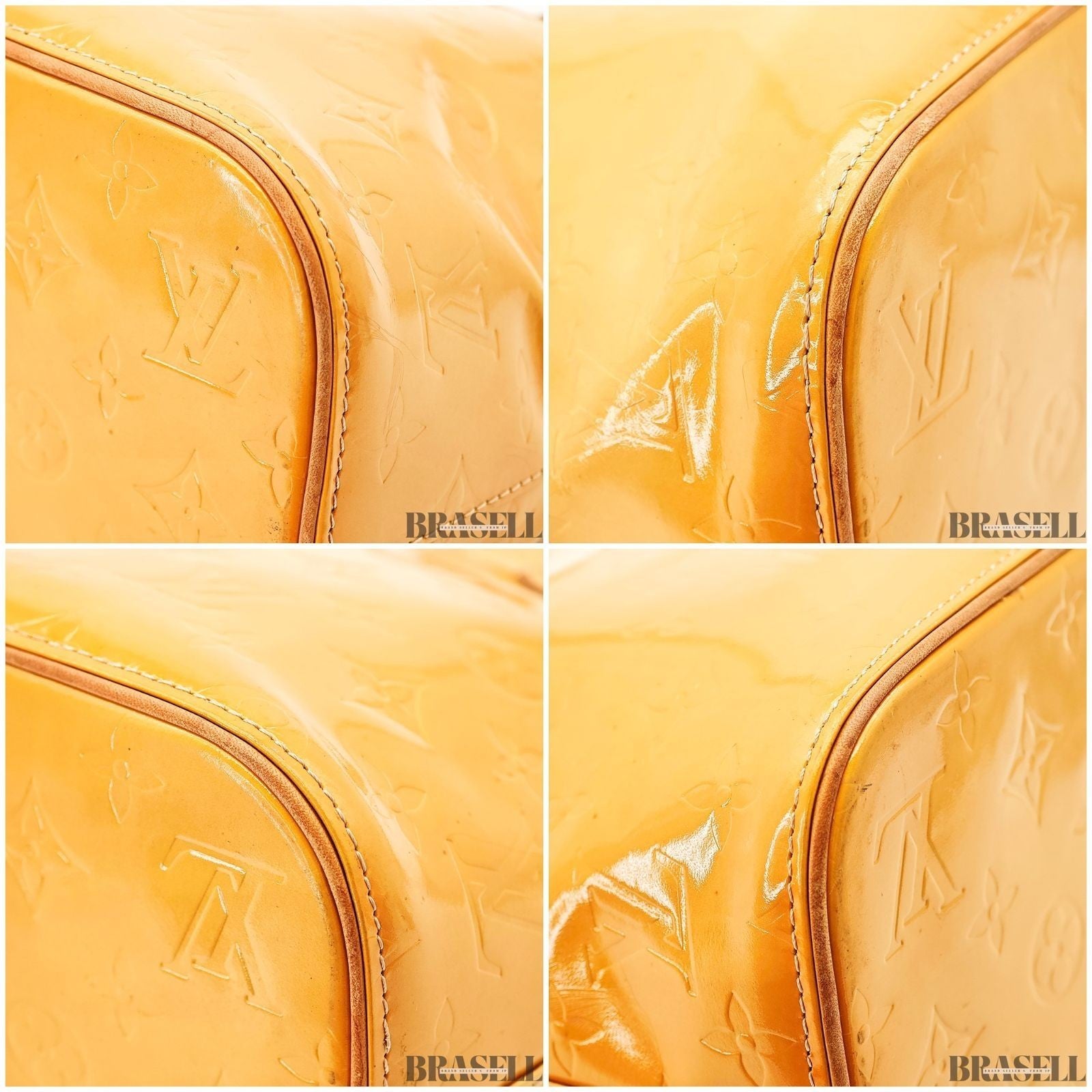 Louis Vuitton Vernis Houston M91340 Tote Bag Patent Leather Large Capacity Gold