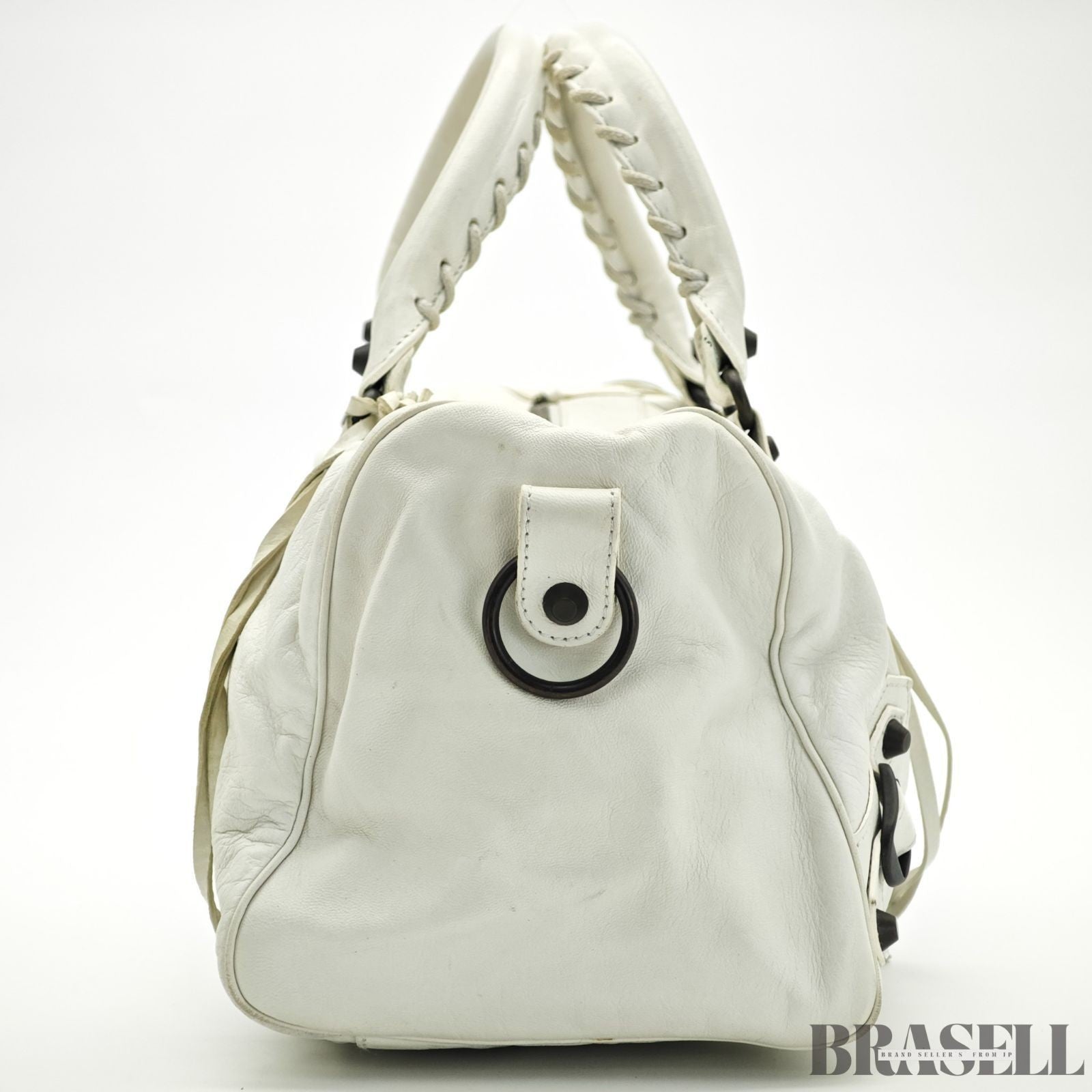 Balenciaga The First 103208 213048 Bag Handbag Cylinder Horizontal Ivory