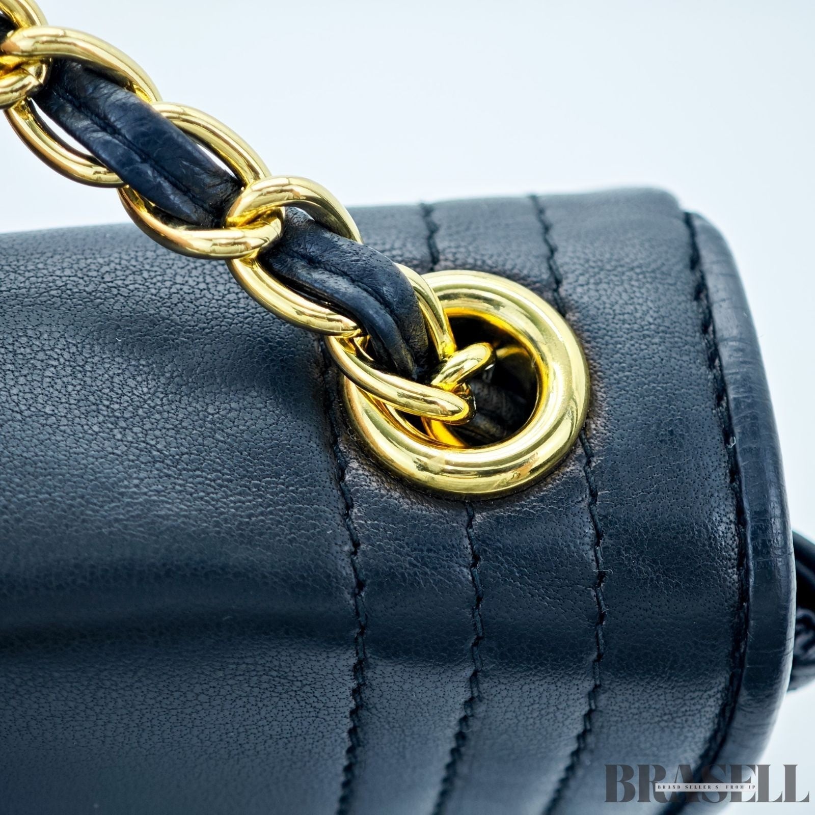 Chanel Chain Shoulder Diana Lambskin Shoulder Bag Flap Compact Black Women