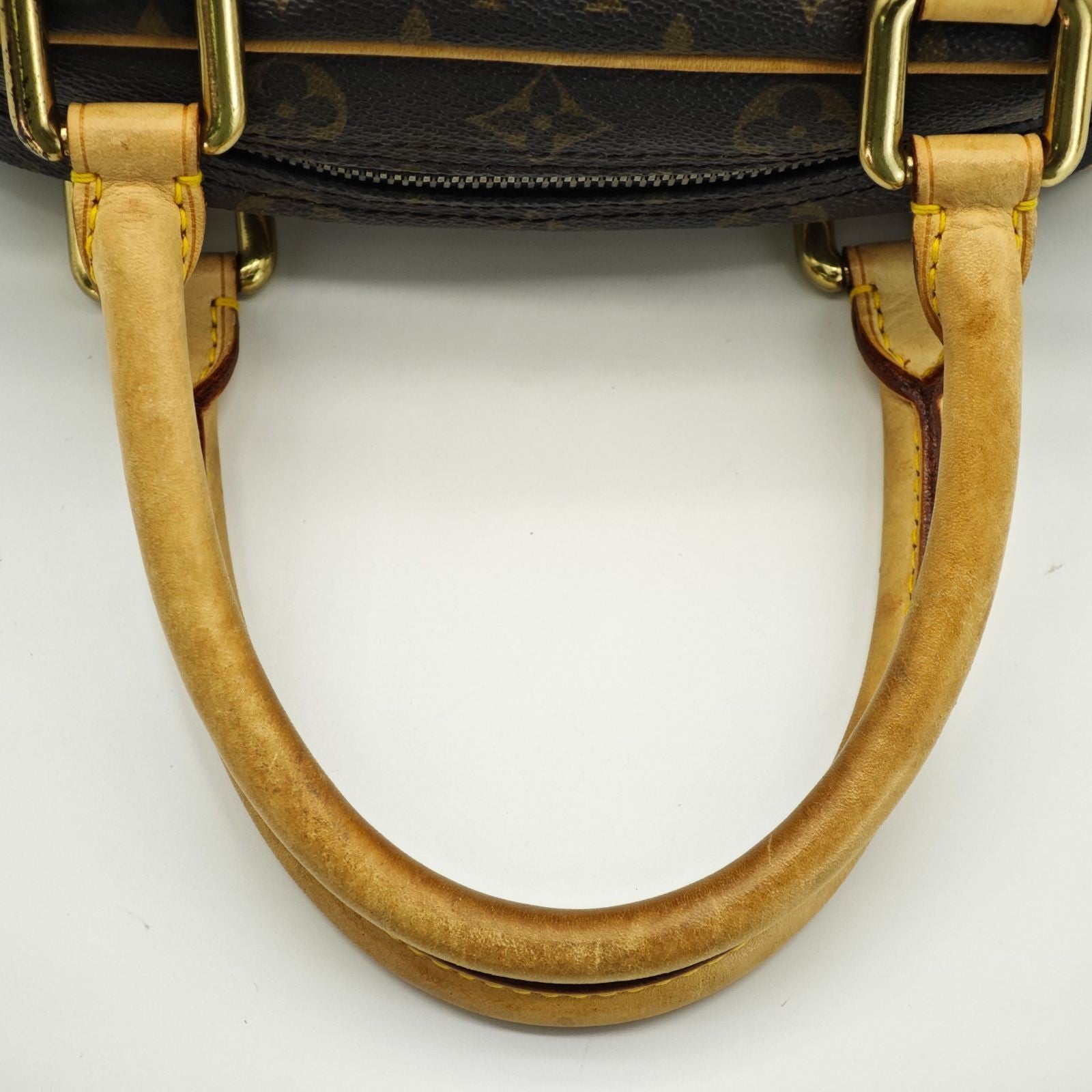 LOUIS VUITTON Manhattan PM M40026 Monogram Handbag Shoulder Bag Brown Women’s
