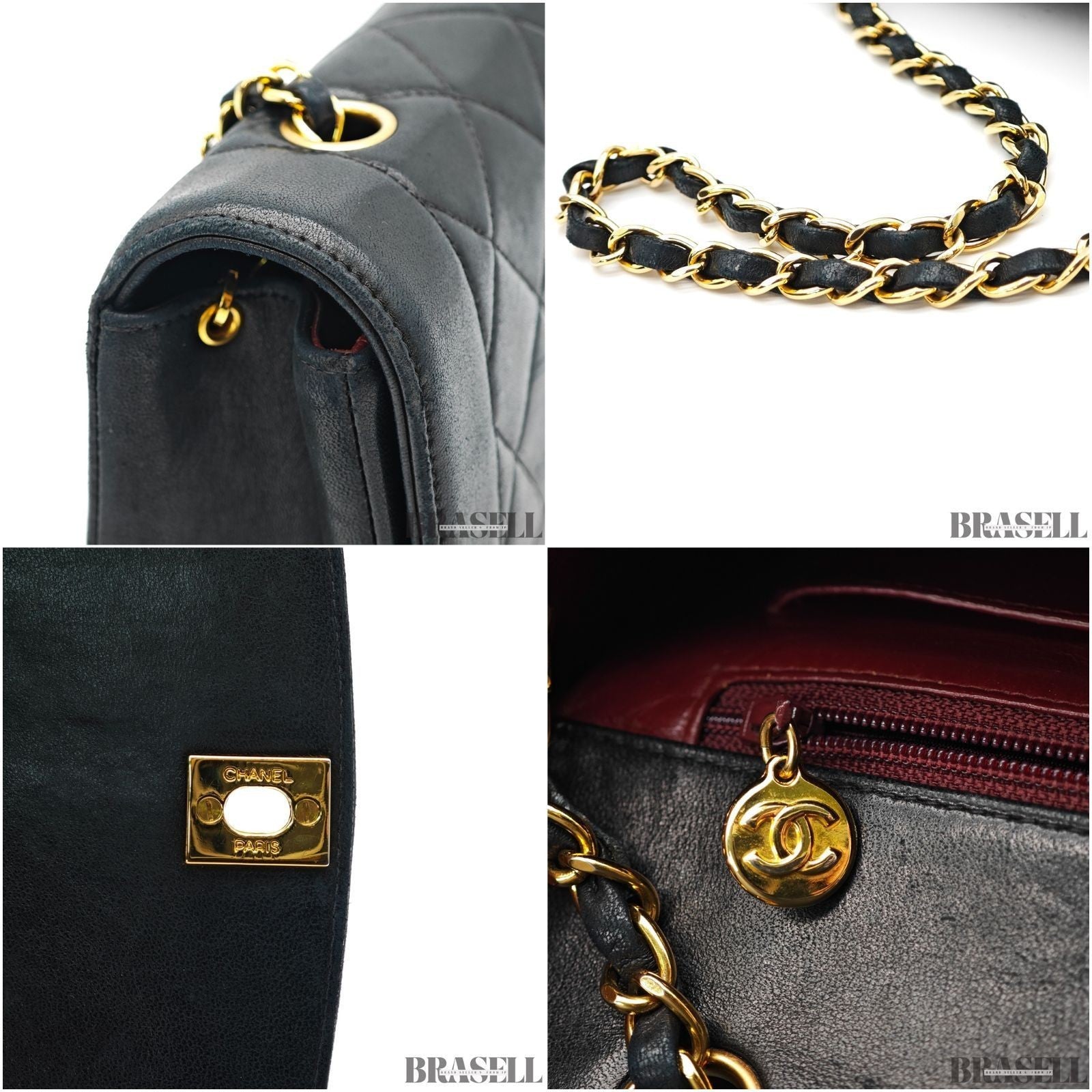 CHANEL Diana 25 Lambskin Flap Bag Black Quilted Shoulder Bag Women's