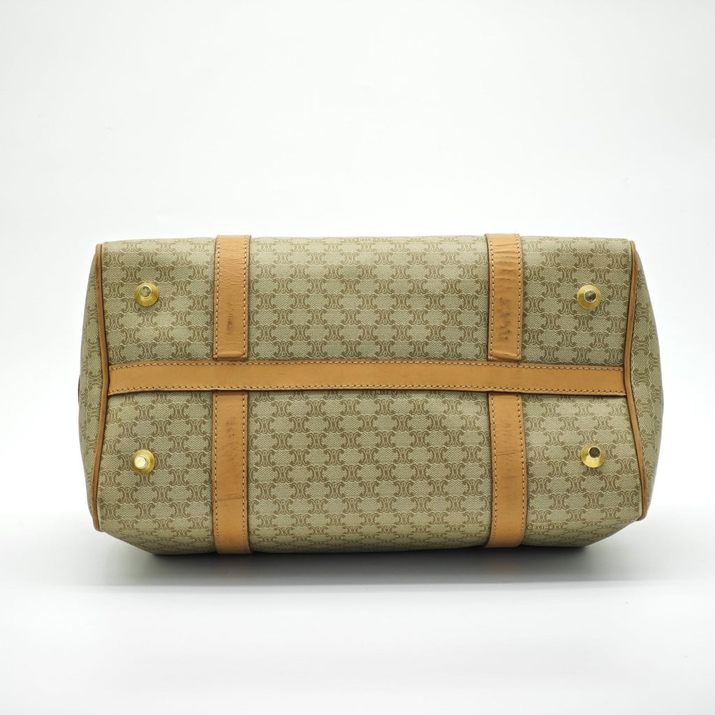 CELINE Macadam Mini Boston Bag Brown/Beige Women's
