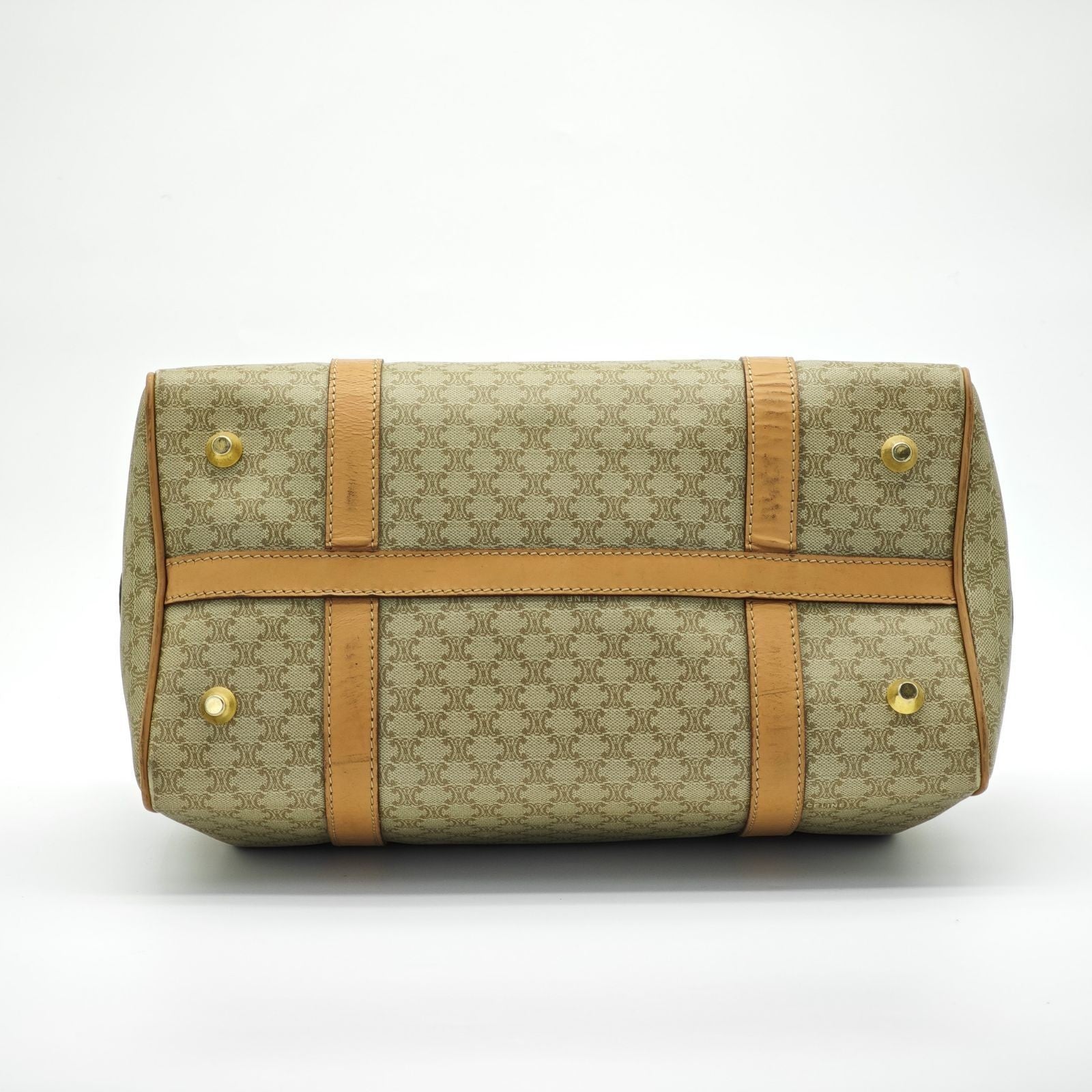 CELINE Macadam Mini Boston Bag Brown/Beige Women's