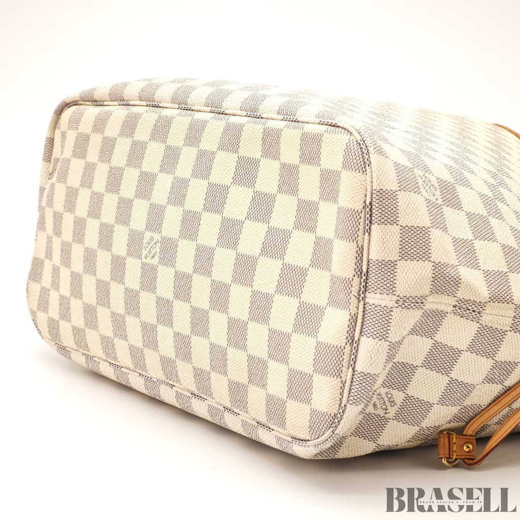 LOUIS VUITTON Neverfull MM N51107 Damier Azur Tote Bag Large Canvas Unisex