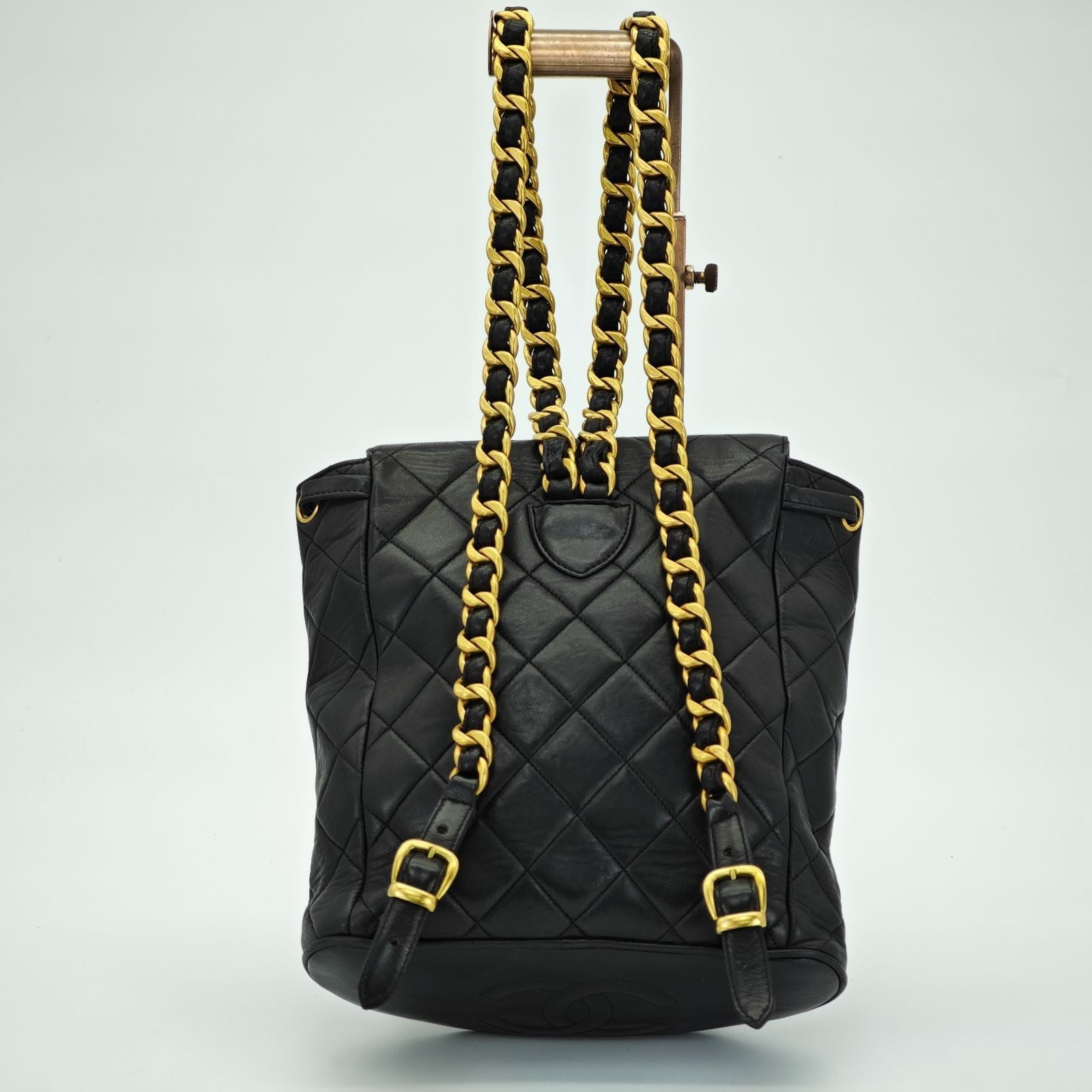 CHANEL Matelasse Bag Backpack Black Women's