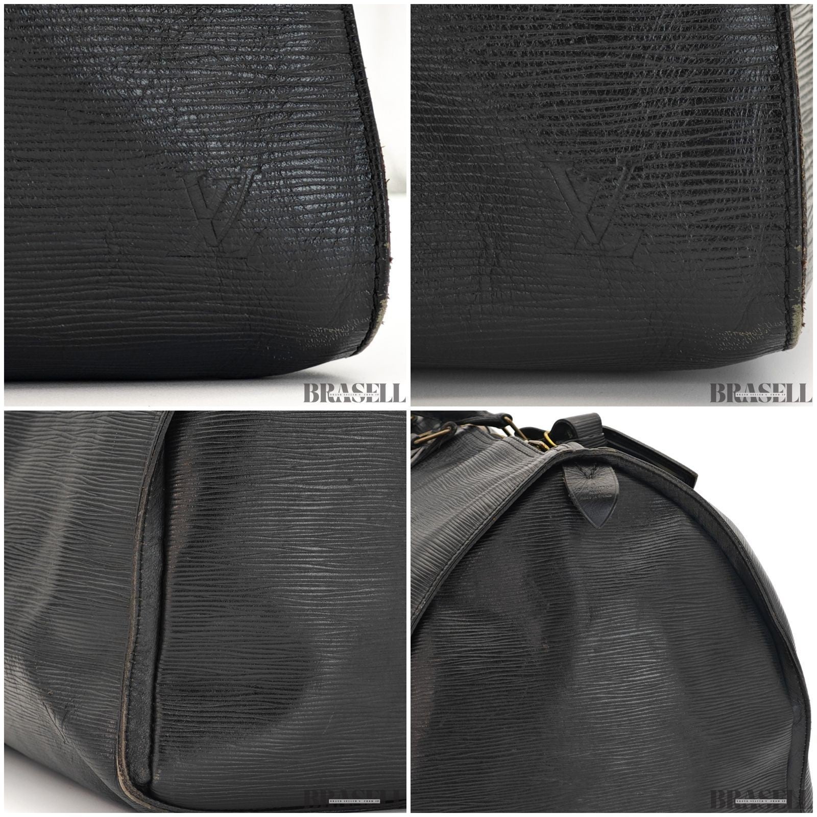 Louis Vuitton Epi Keepall 55 Boston Bag M59152 Black Large Travel Unisex