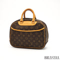 Louis Vuitton Trouville Monogram Handbag M42228 Tote Bag Brown PVC Leather Women