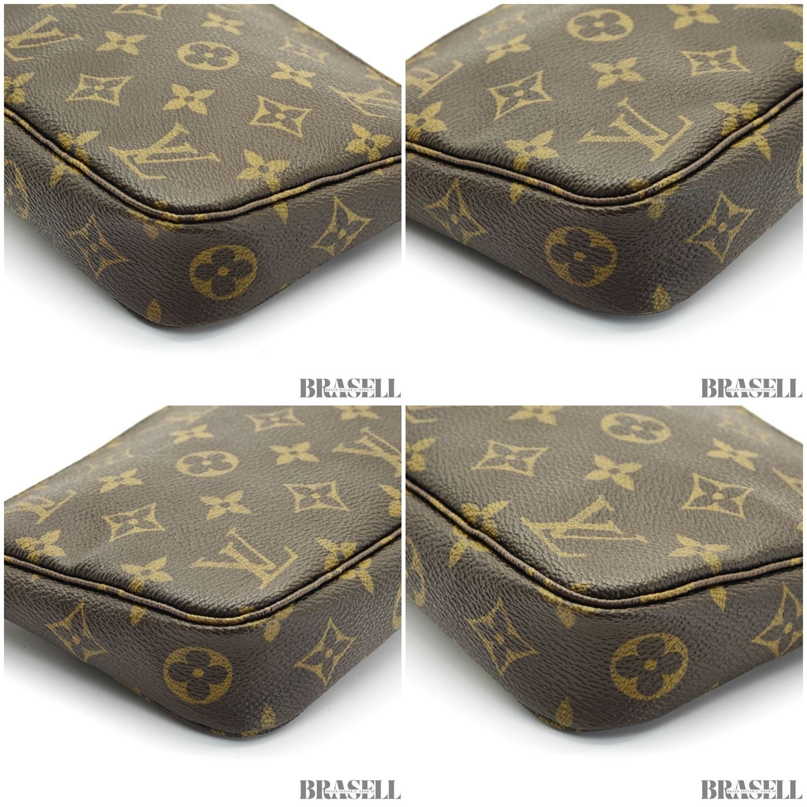 LOUIS VUITTON Pochette Accessoires M51980 Monogram Mini Handbag Brown Women’s