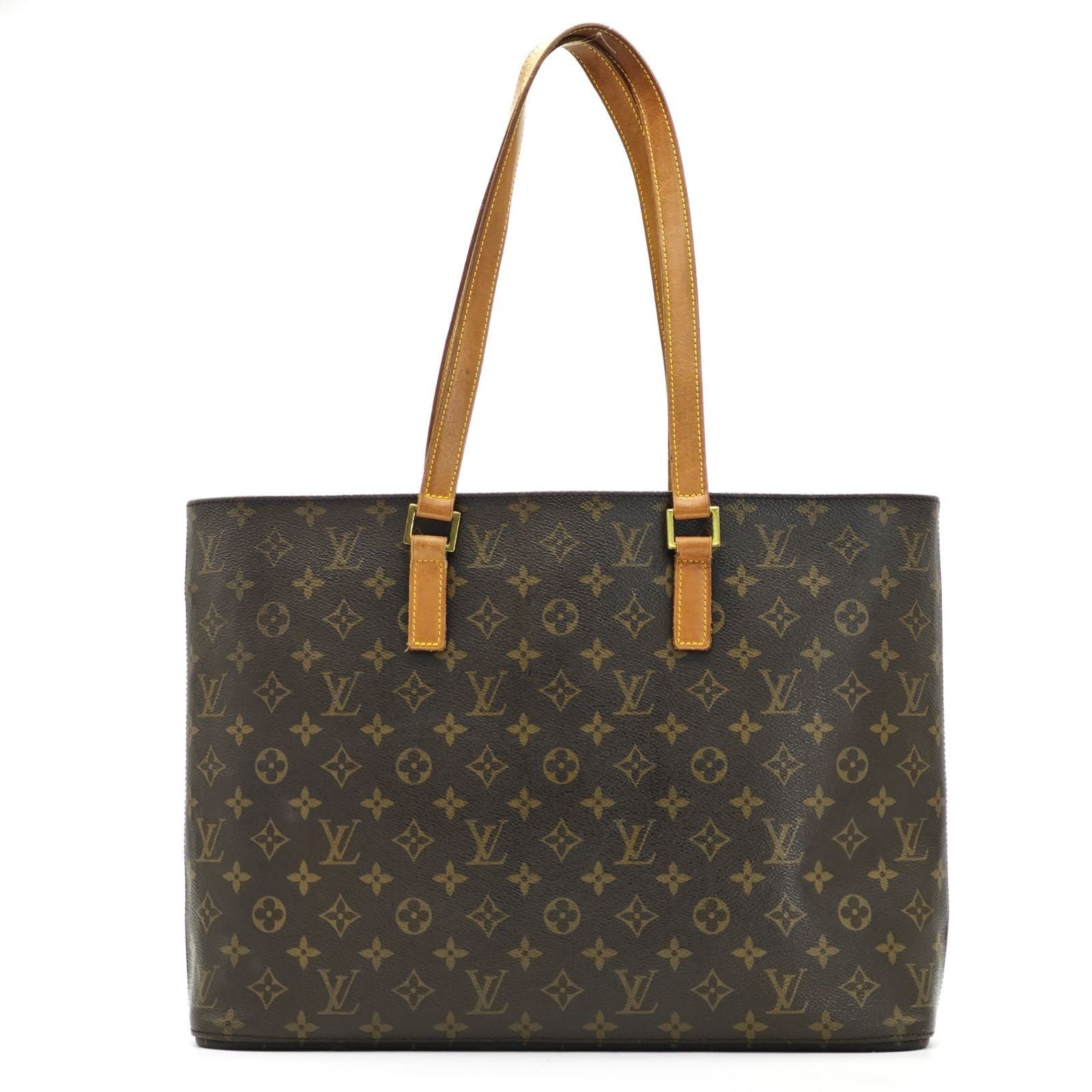 LOUIS VUITTON Luco M51155 Monogram Large Tote Shoulder Bag Brown Leather Women’s