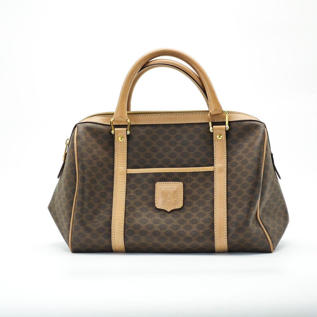 CELINE Macadam Handbag Mini Boston Bag Brown Women's