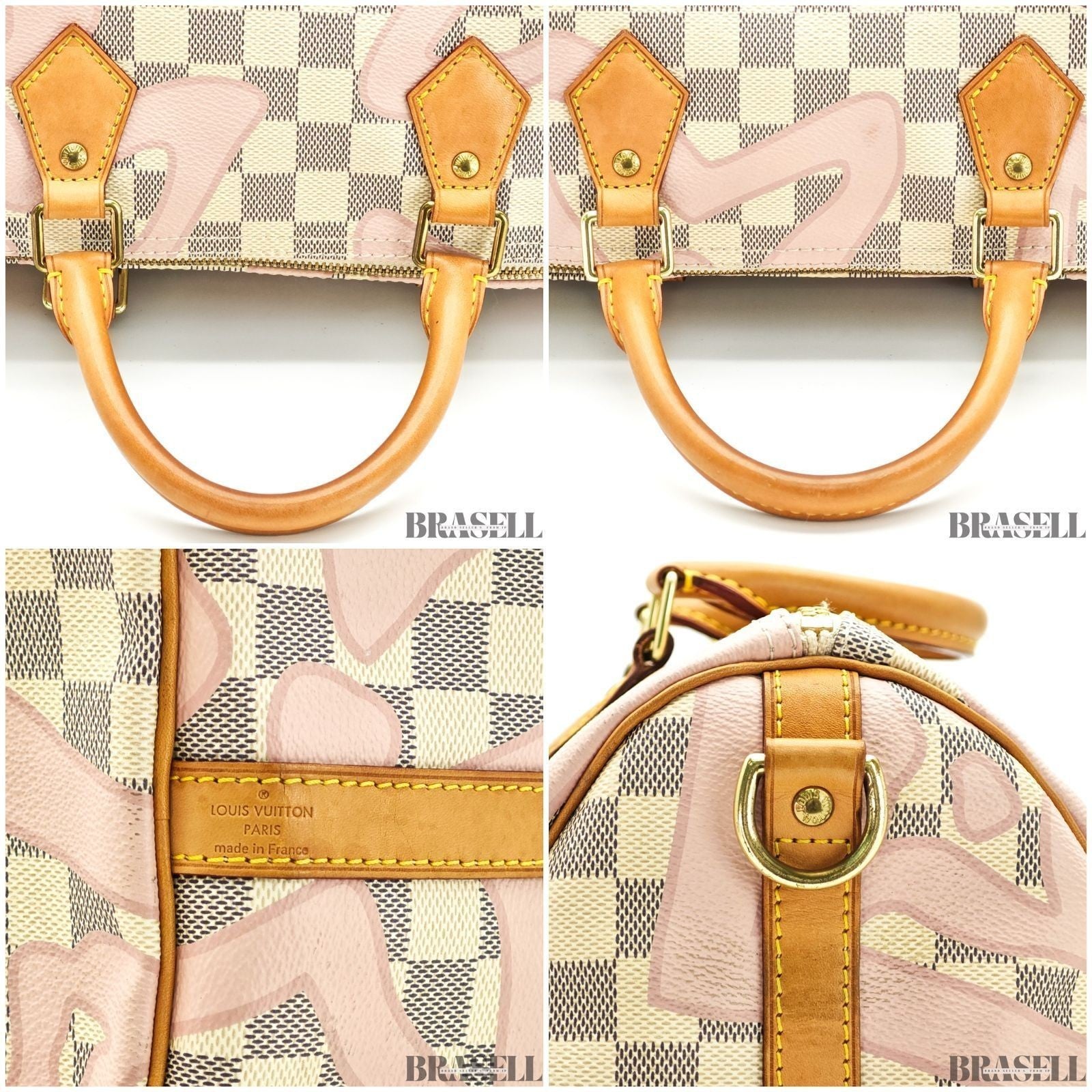 Louis Vuitton Speedy Bandoulière 30 Tahiti N41052 2Way Handbag Ivory Pink