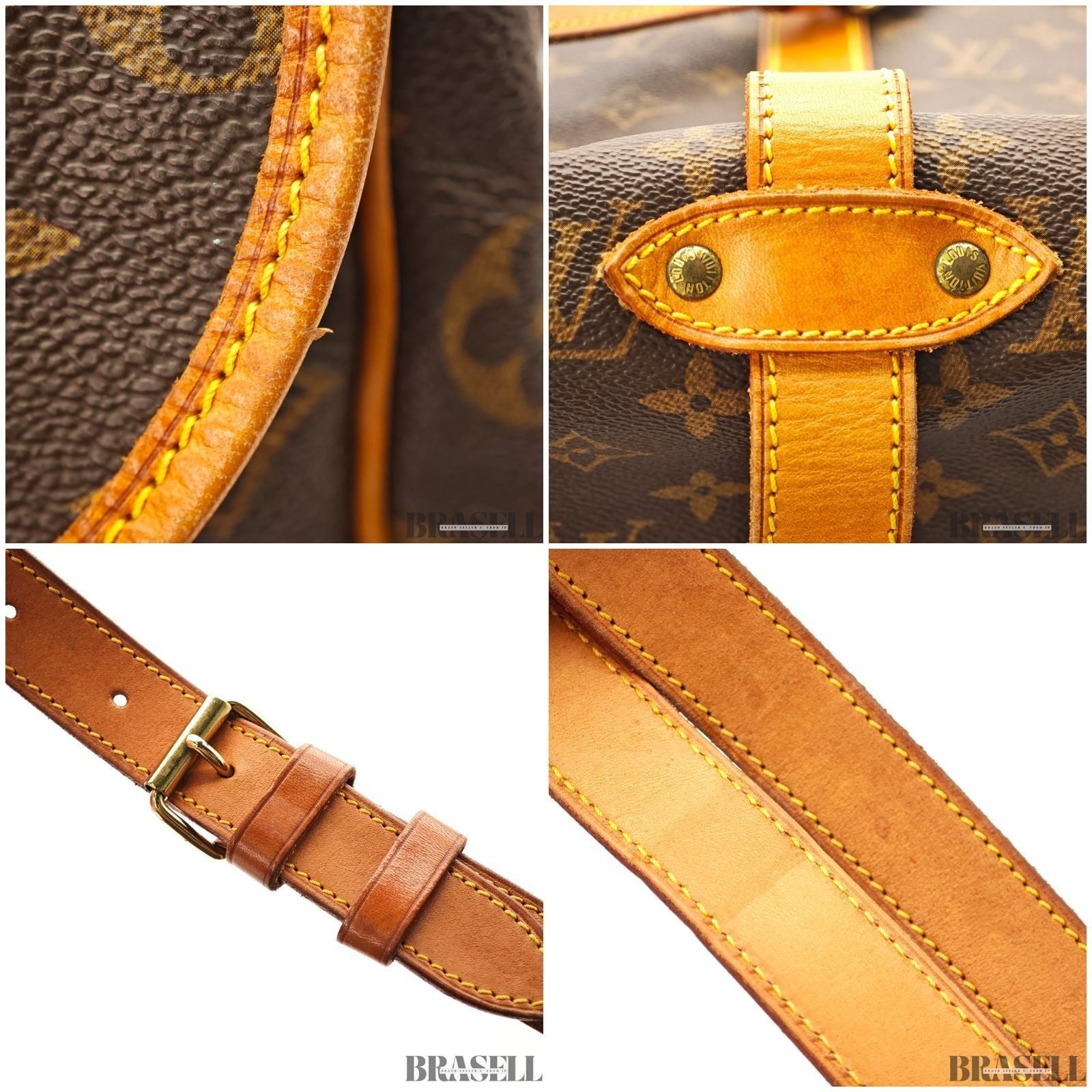 Louis Vuitton Saumur 35 M42254 Shoulder Bag Monogram Canvas Leather Brown Woman