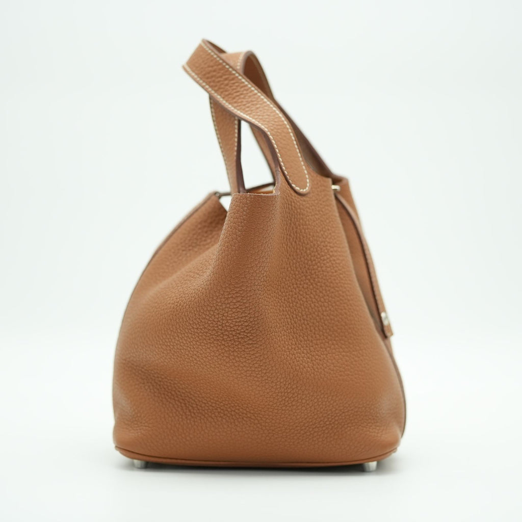 HERMES Picotin Lock PM 18 Gold Taurillon Clemence Leather Bag