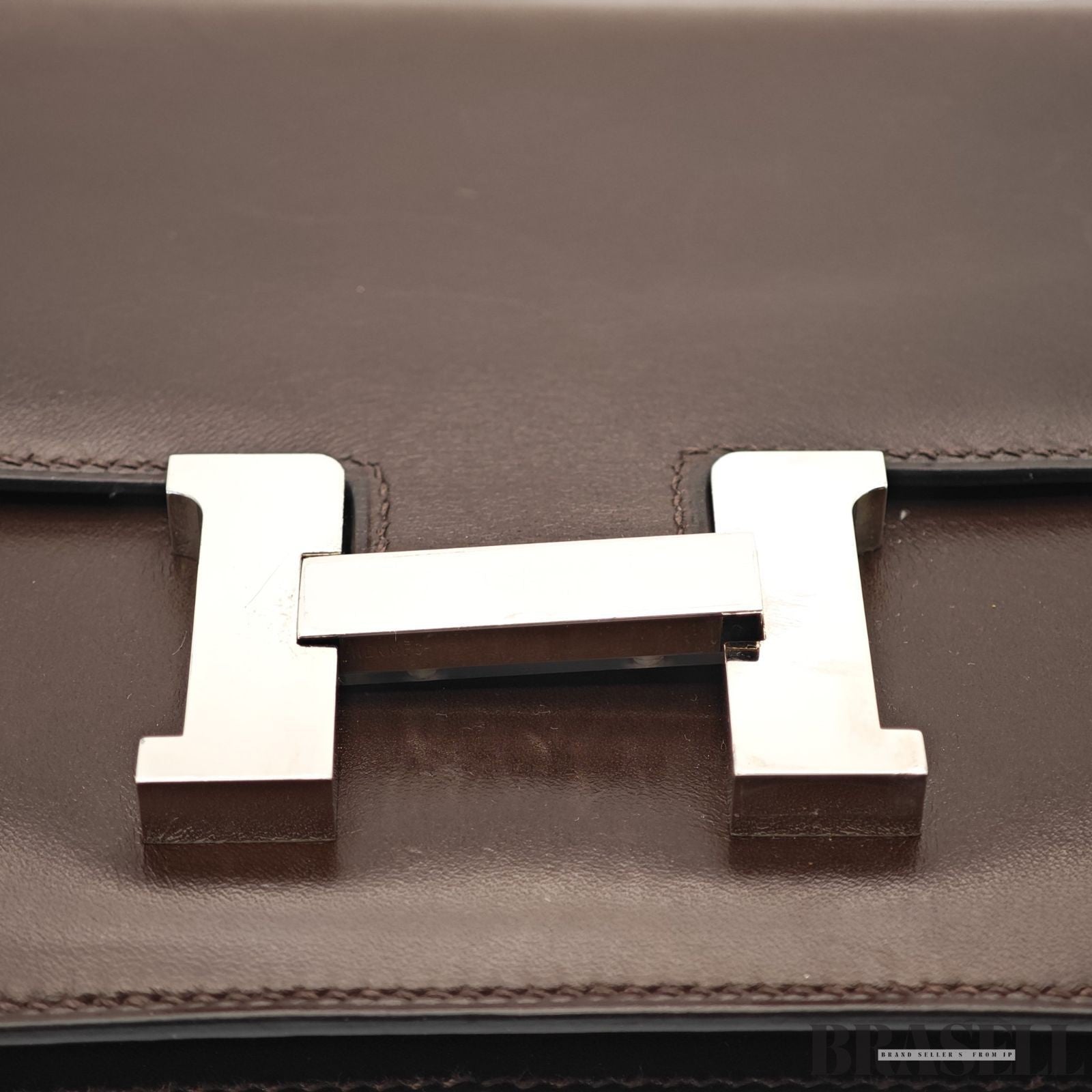 HERMES Constance 3 Mini Shoulder Bag Vos Swift Chocolate Silver Hardware