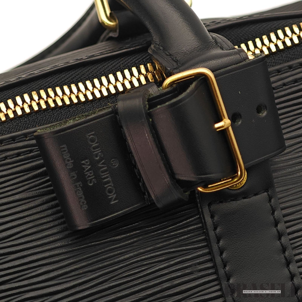 Louis Vuitton Epi Keepall 50 M42962 Boston Bag Travel Black Unisex w/Padlock Key