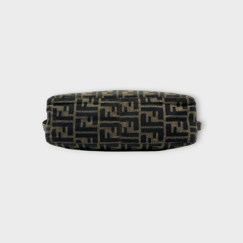Fendi Mamma Baguette Zucca Pattern Shoulder Bag Brown Canvas Leather 【B】