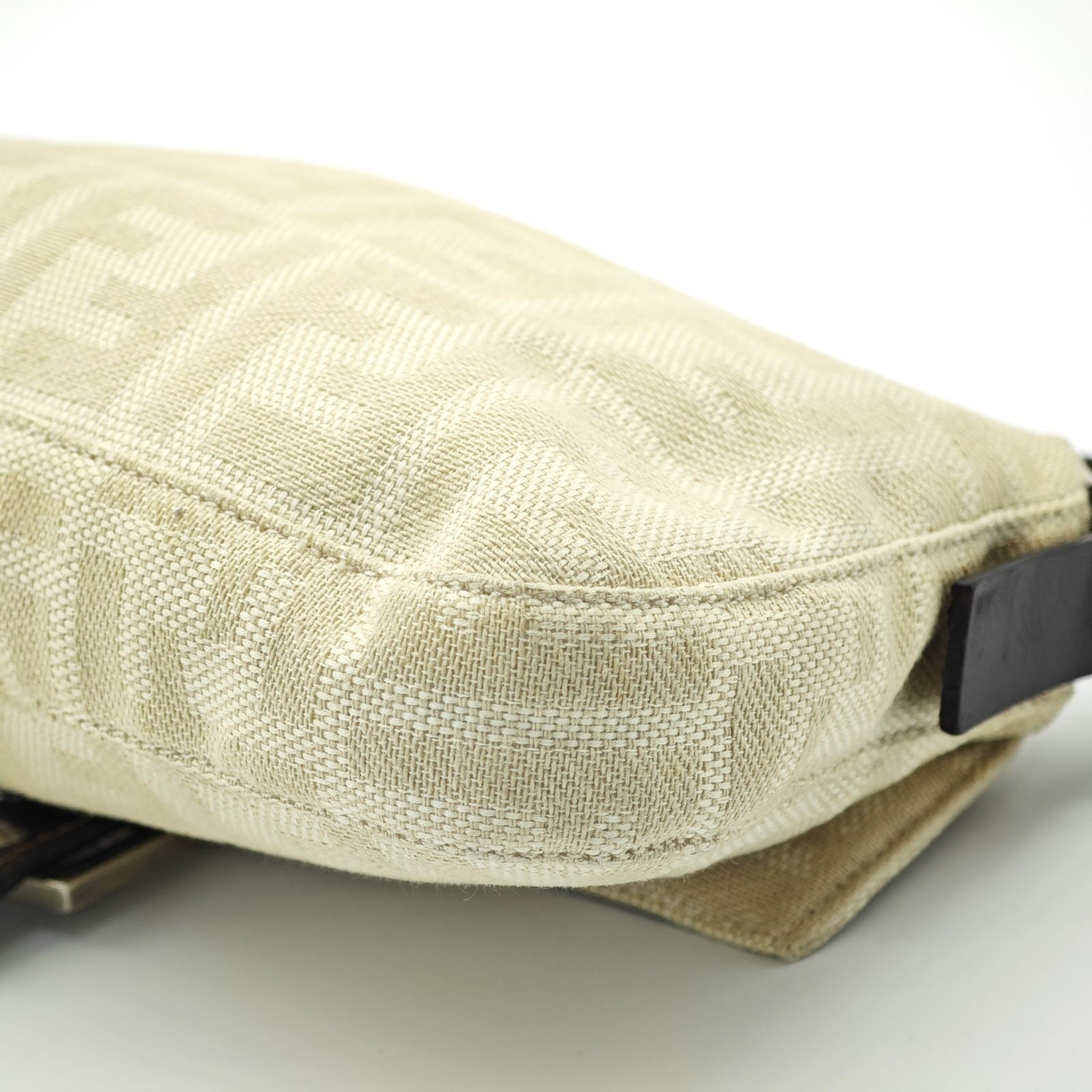 FENDI Mamma Bucket Handbag Canvas and Leather Beige Women's