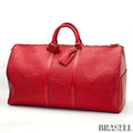 LOUIS VUITTON Keepall 55 M41424 Monogram Travel Boston Bag Brown Unisex
