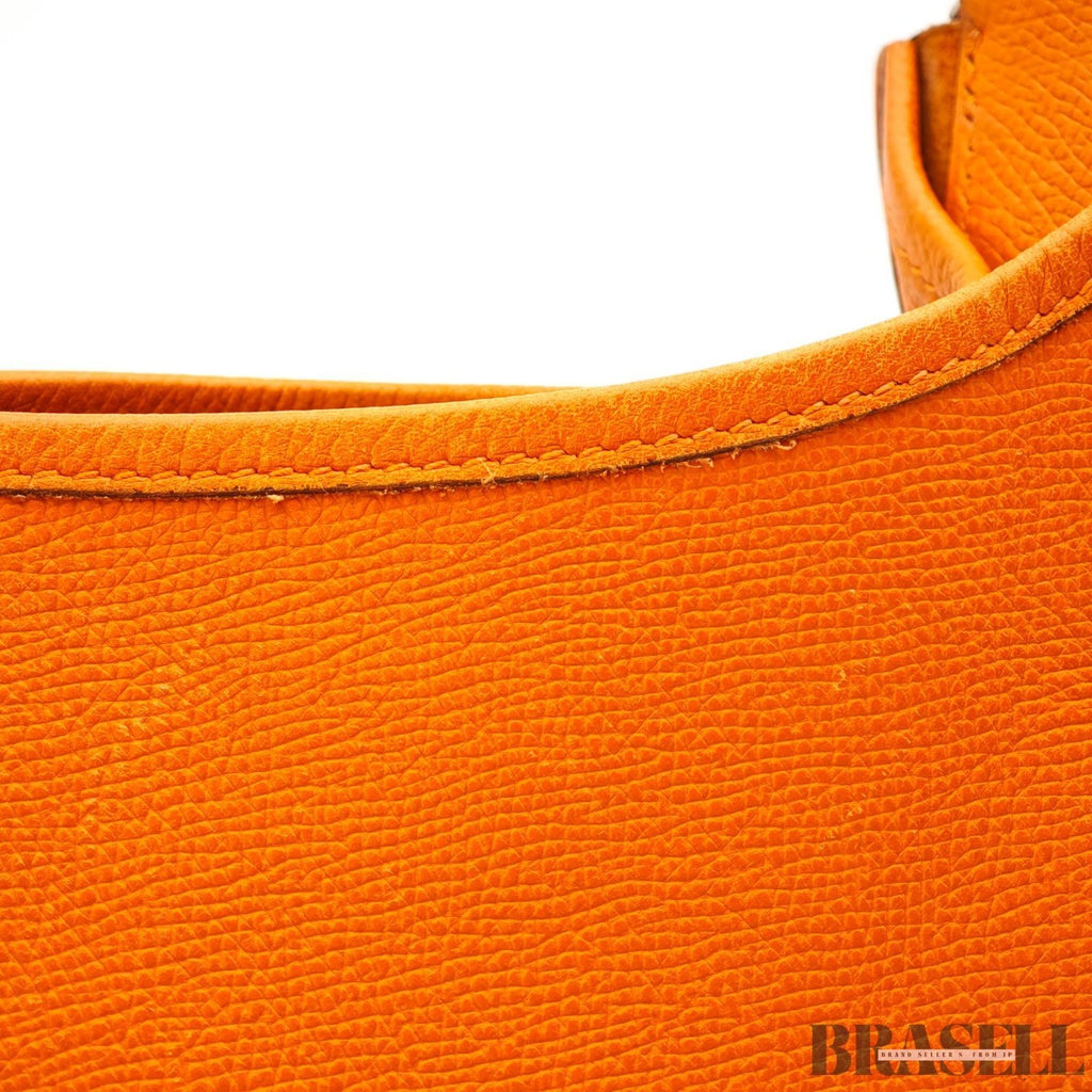 Hermes Evelyn PM Orange Toryon Clemence Crossbody Shoulder Bag w/Dust Bag Strap
