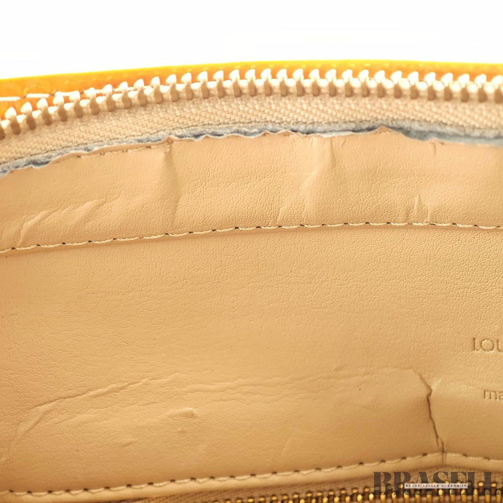 Louis Vuitton Vernis Houston M91340 Tote Bag Patent Leather Large Capacity Gold