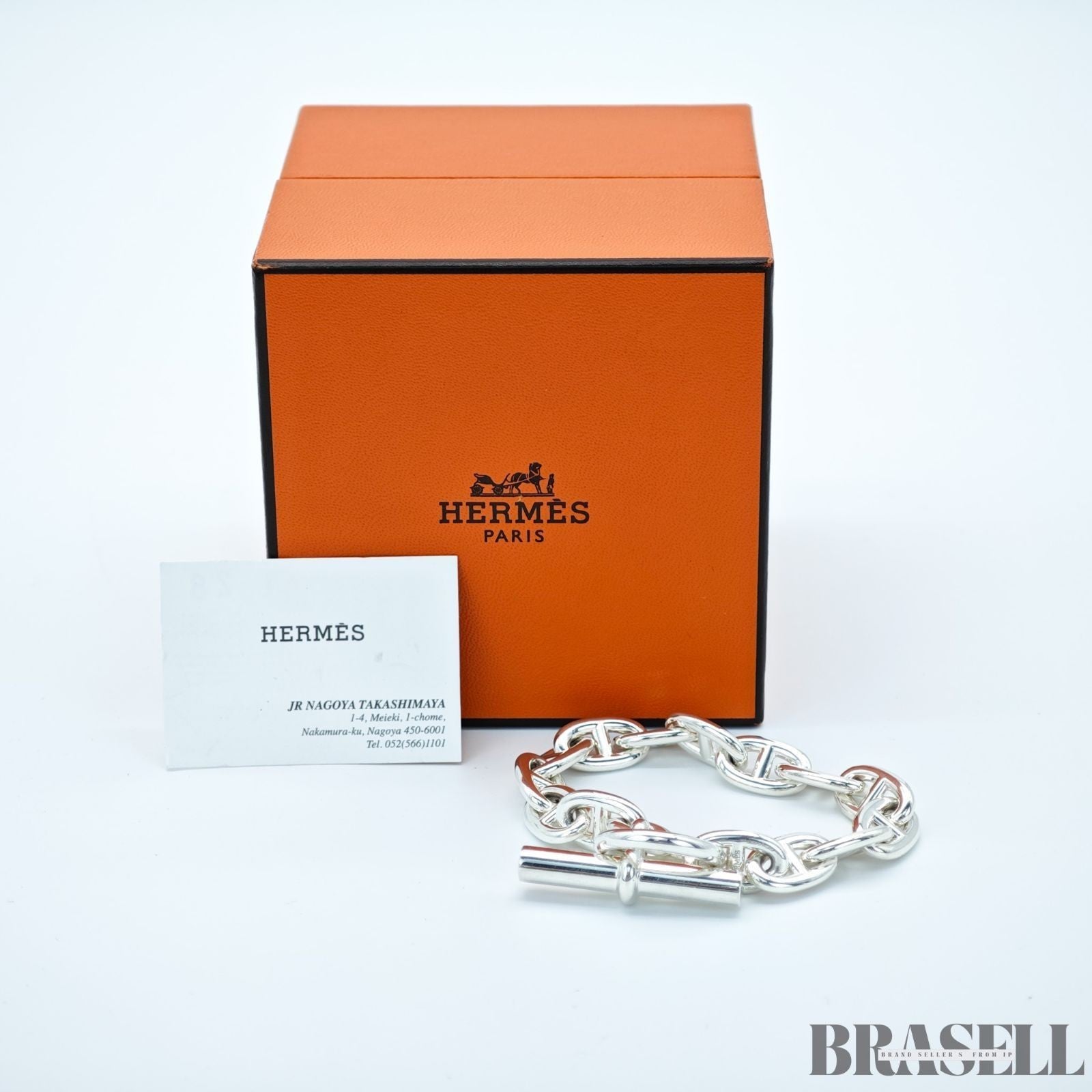 Hermès Chaine d’Ancre Bracelet MM 14 Links Silver 925 52.4g 240079 w/Box & Tag