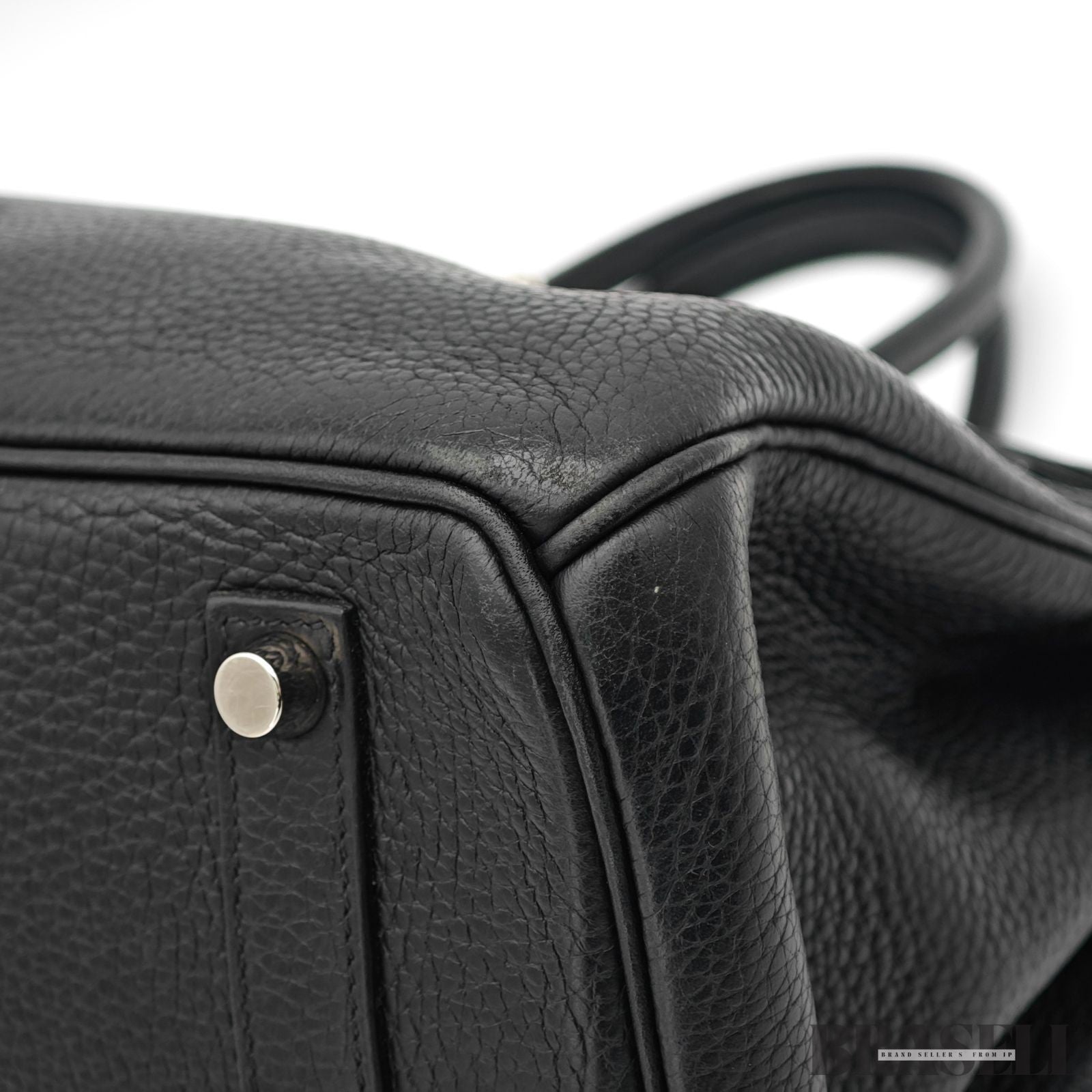HERMES Birkin 35 Hand Bag Tote Bag Black Noir Taurillon Clemence Women