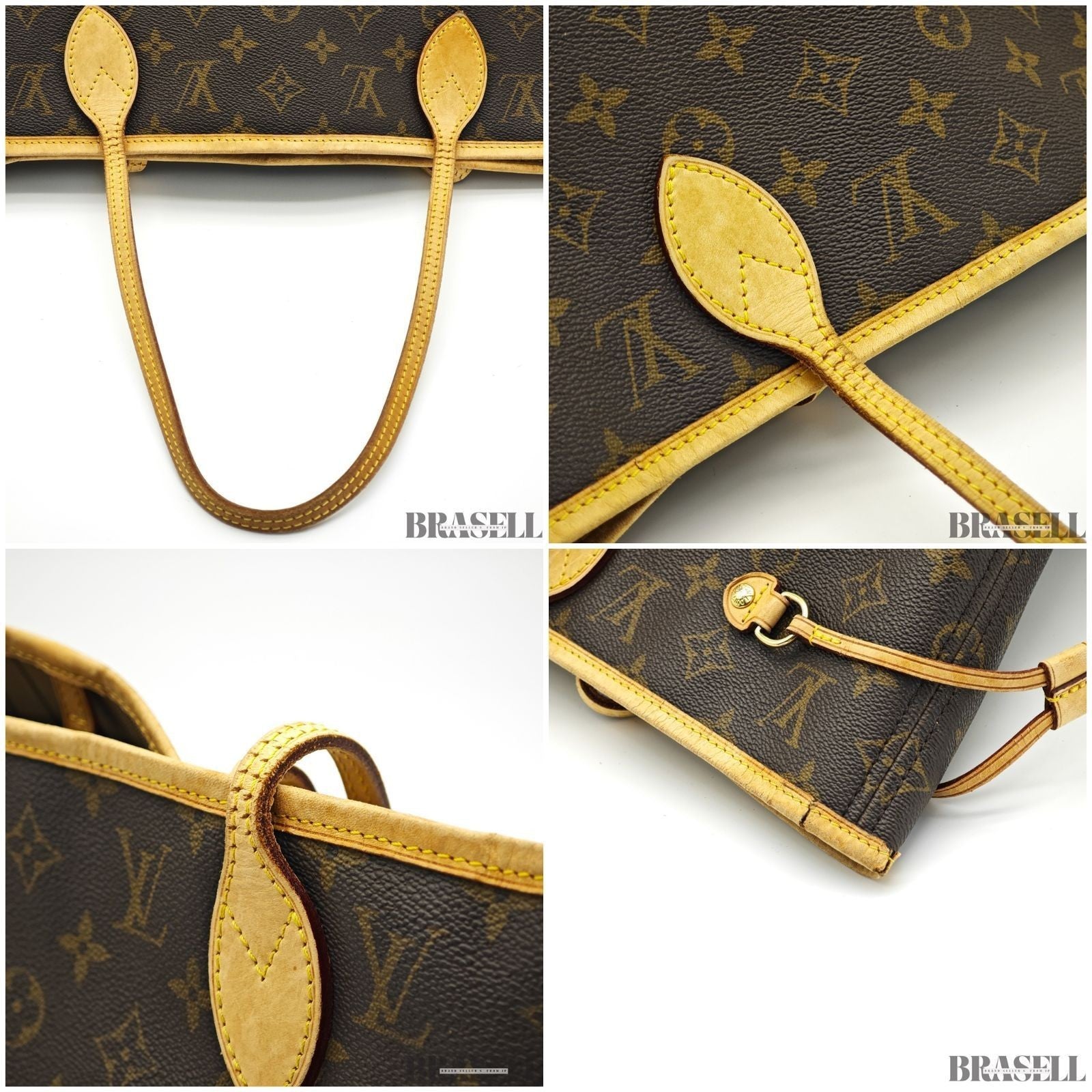 LOUIS VUITTON Neverfull MM M40156 Monogram Large Tote Shoulder Bag Brown