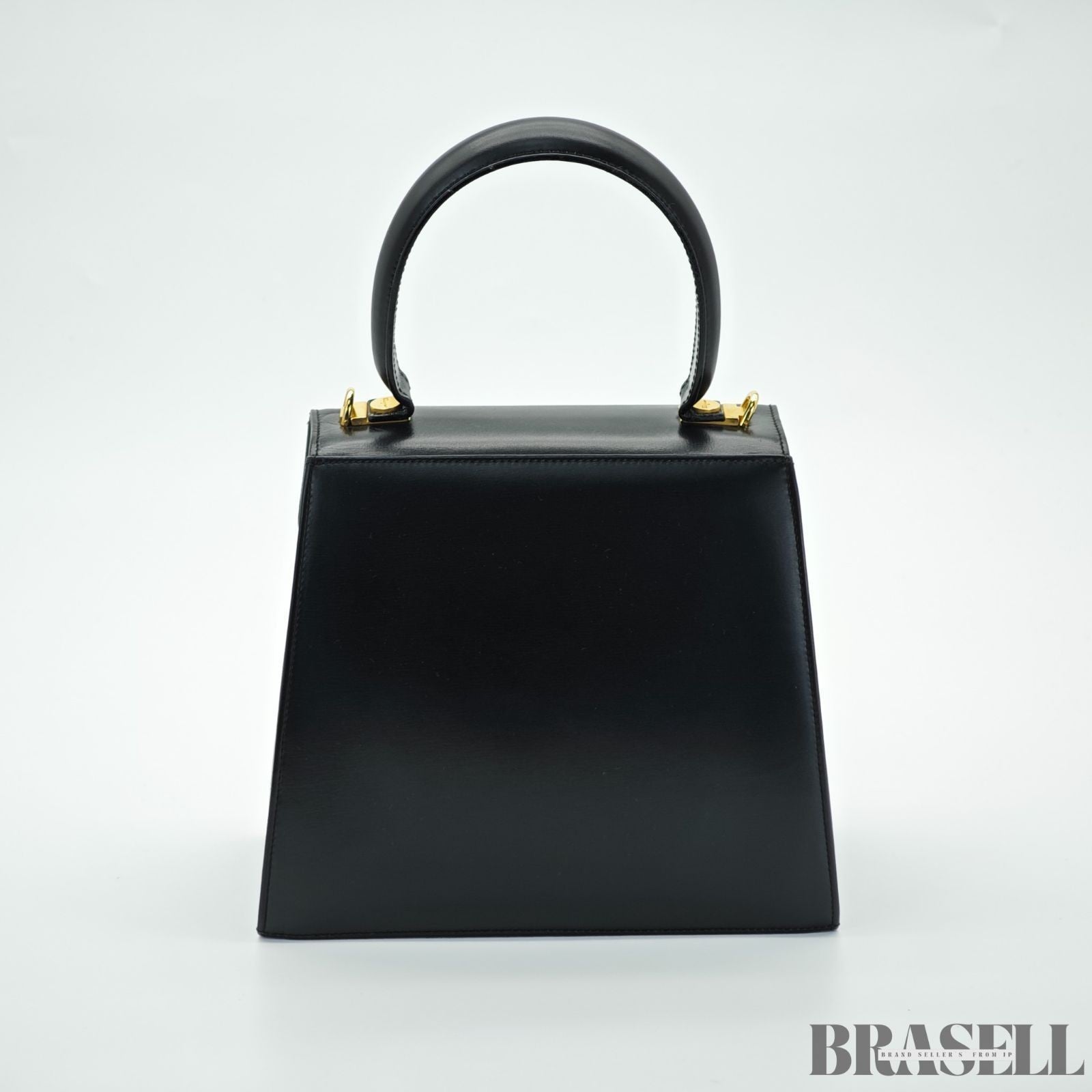 Salvatore Ferragamo Gancini Handbag with Flap Black color
