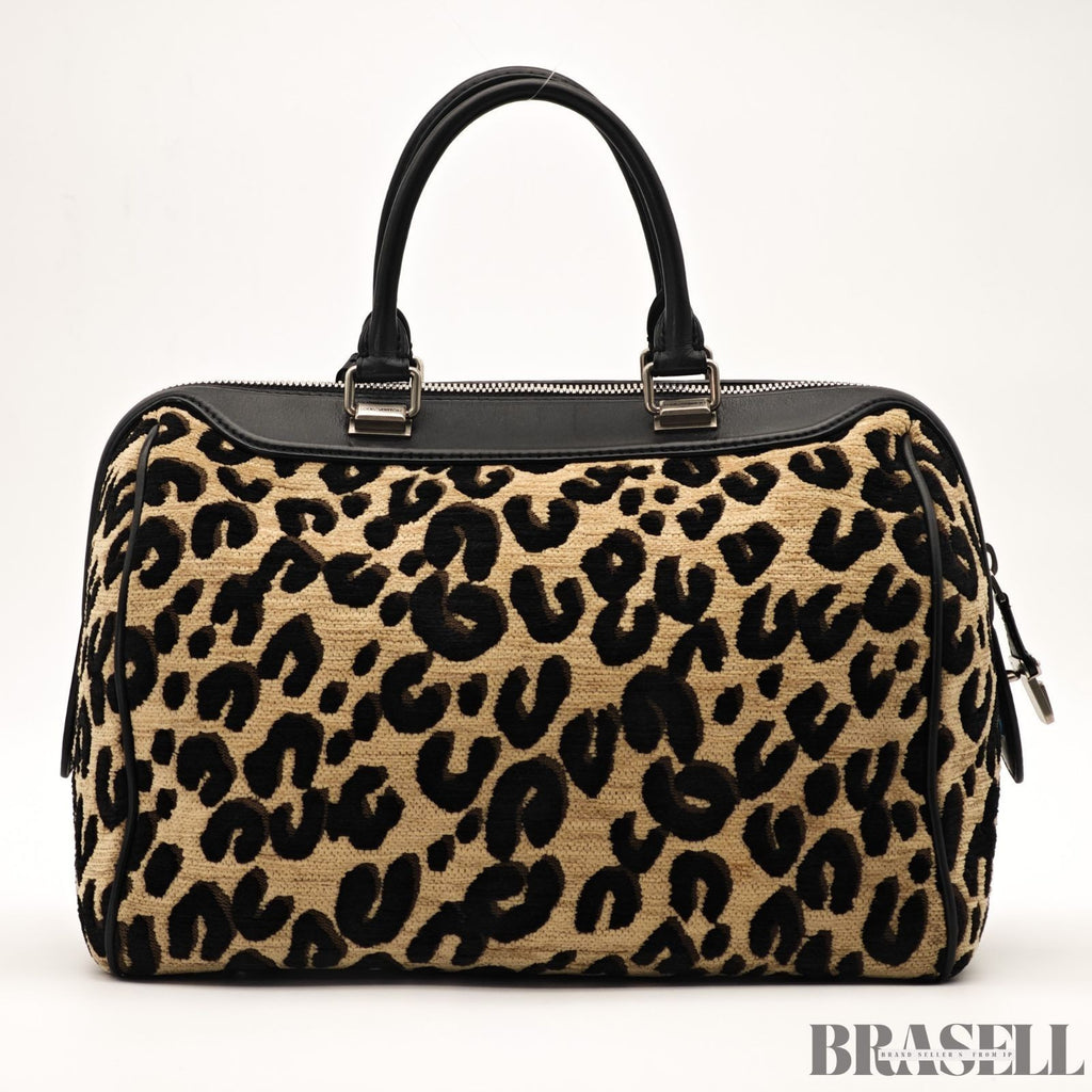 Louis Vuitton Leopard Speedy M97396 Handbag Mini Boston Bag Black Beige