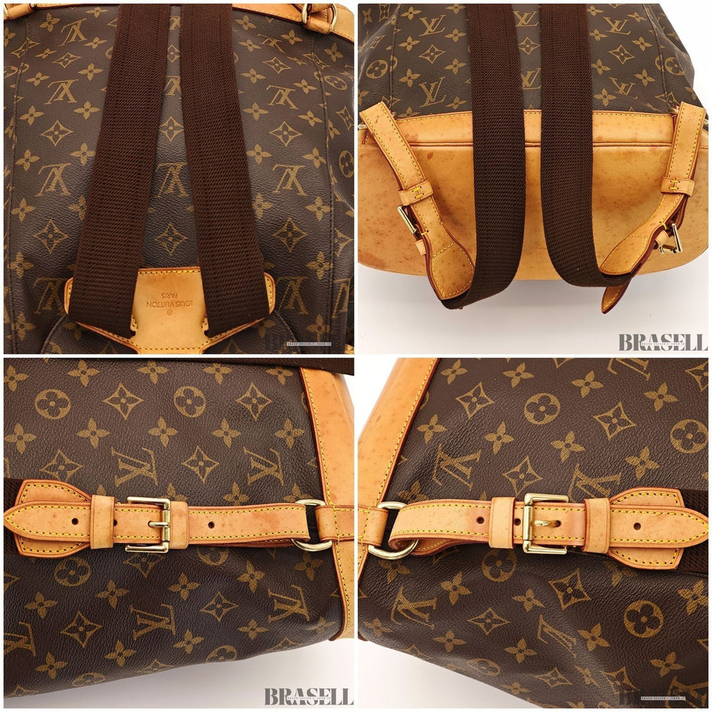 Louis Vuitton Montsouris GM M51135 Backpack Travel Monogram Canvas Leather Brown