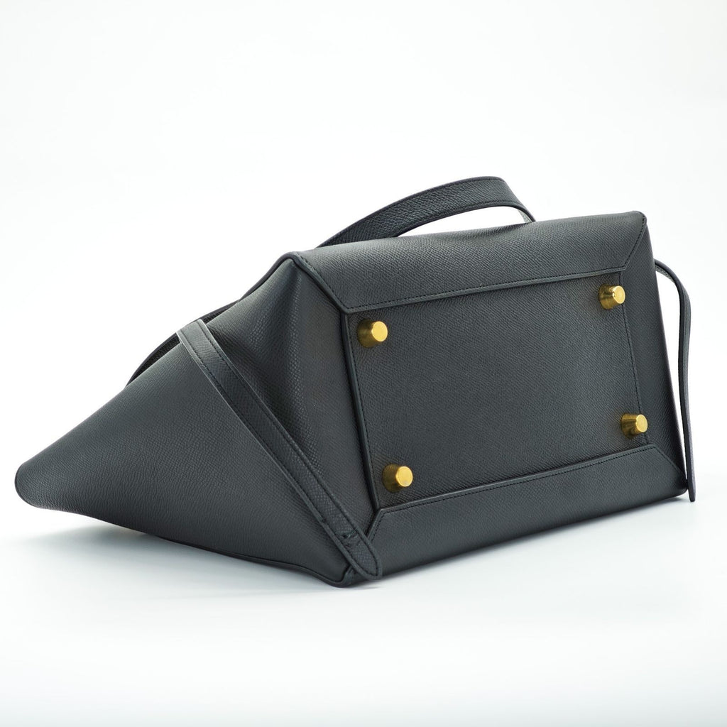 CELINE Luggage Shoulder Bag Leather 2-Way Black Women's