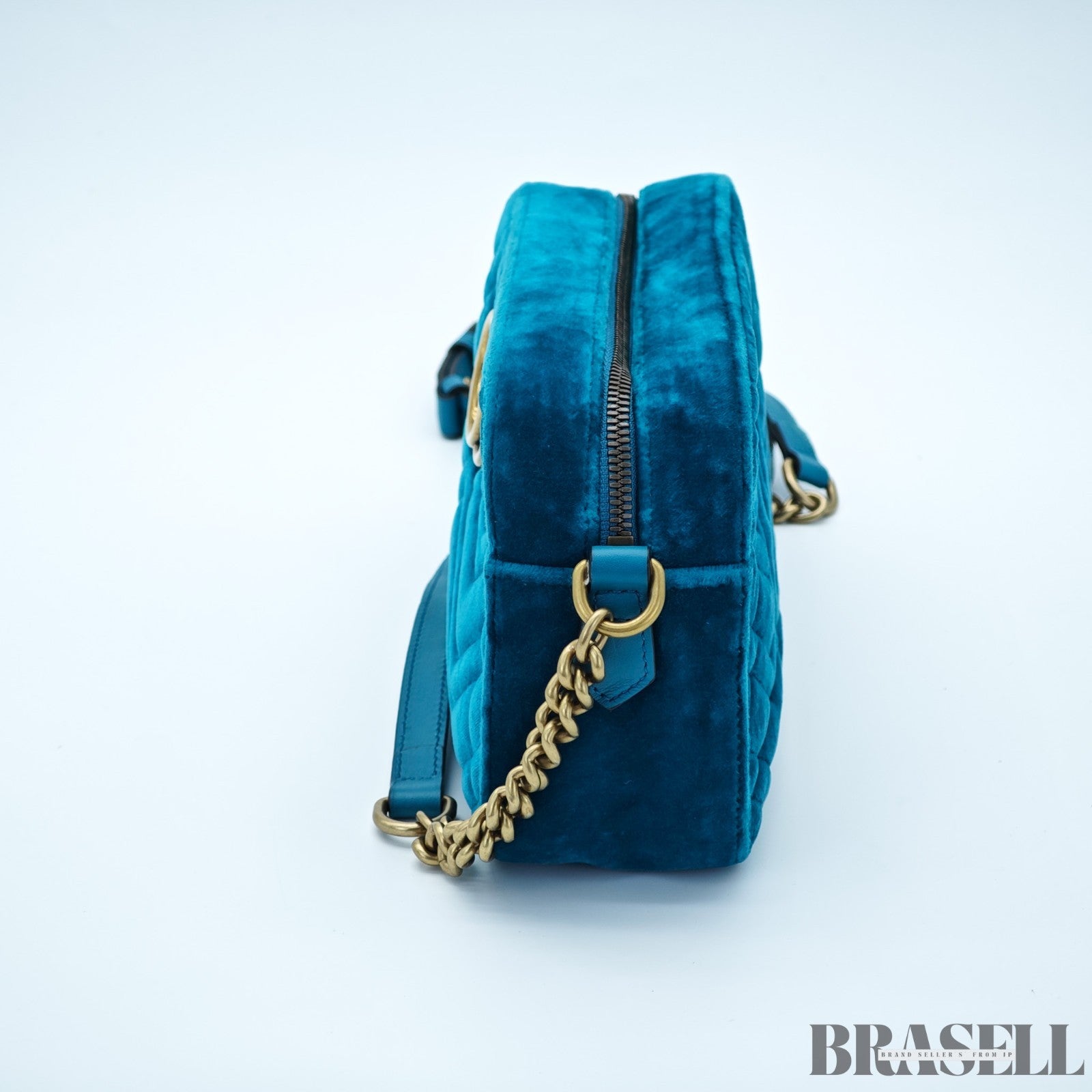 GUCCI Quilted Small Bag 447632 Velvet Green