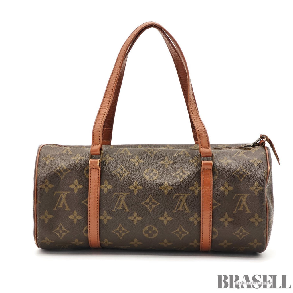 Auth Louis Vuitton Monogram Papillon GM M51365 Handbag Tote Bag Brown w/Poach