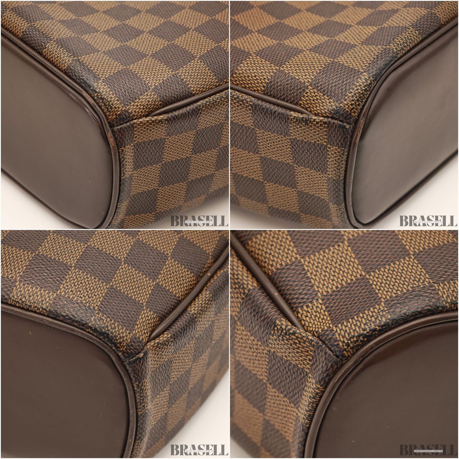 LOUIS VUITTON Saria ORIENTAL Hand Bag N51282 Damier Canvas Leather Ebene Brown