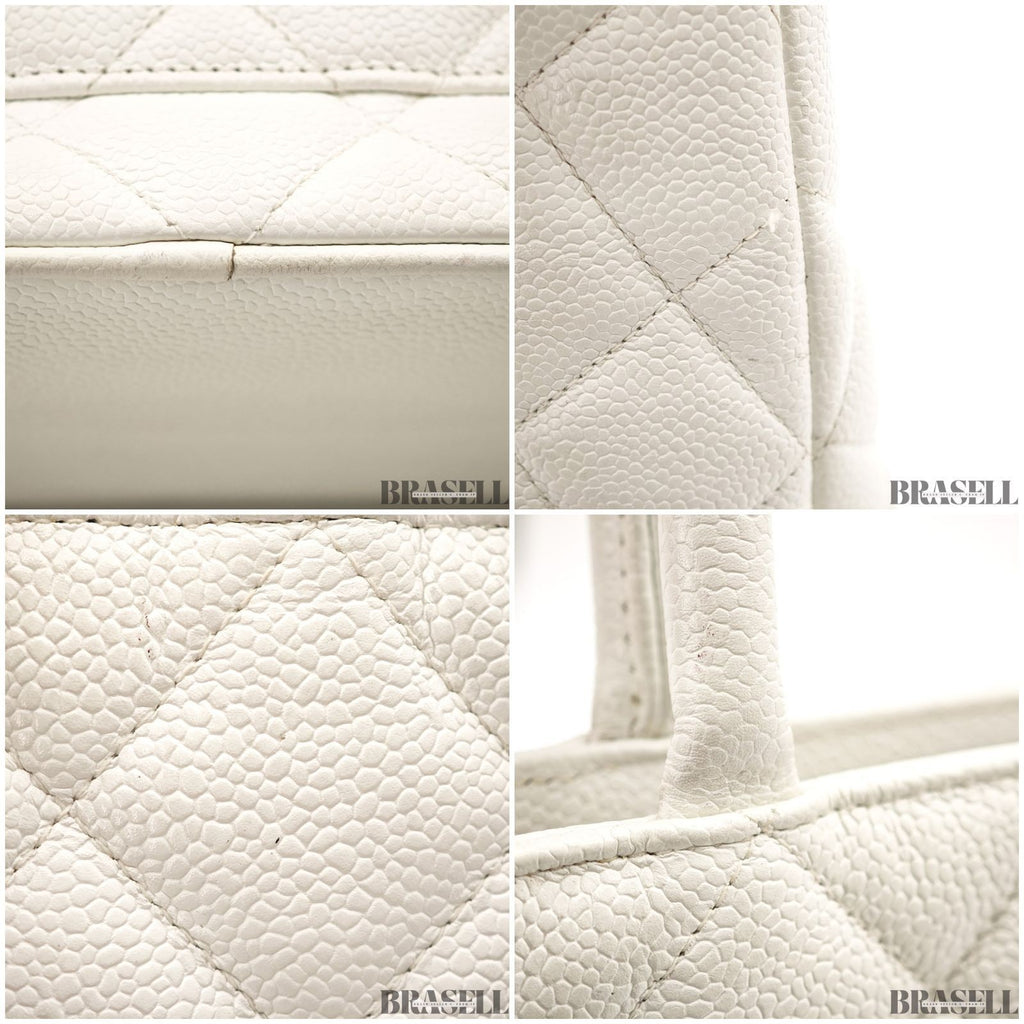 Chanel Reissue Tote Caviar Skin White Tote Bag White Women With Guarantee Card