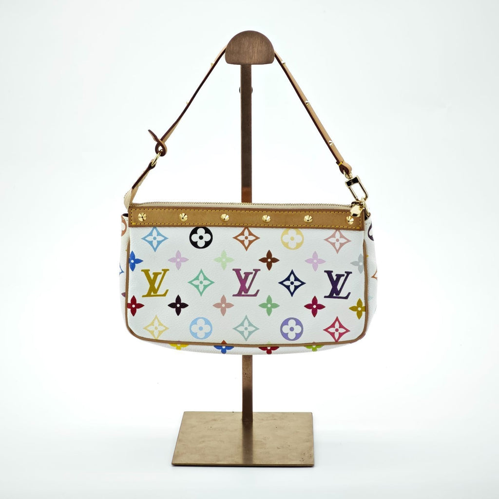 LOUIS VUITTON Multicolore M92649 Compact Small Handbag White