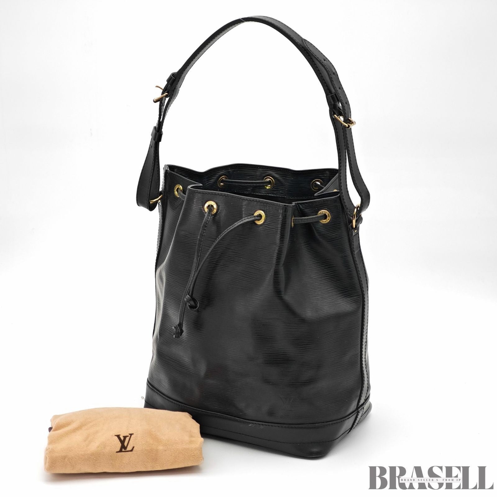 Louis Vuitton Epi Noé Noir M59002 Bucket Shoulder Bag Handbag Black Epi Leather