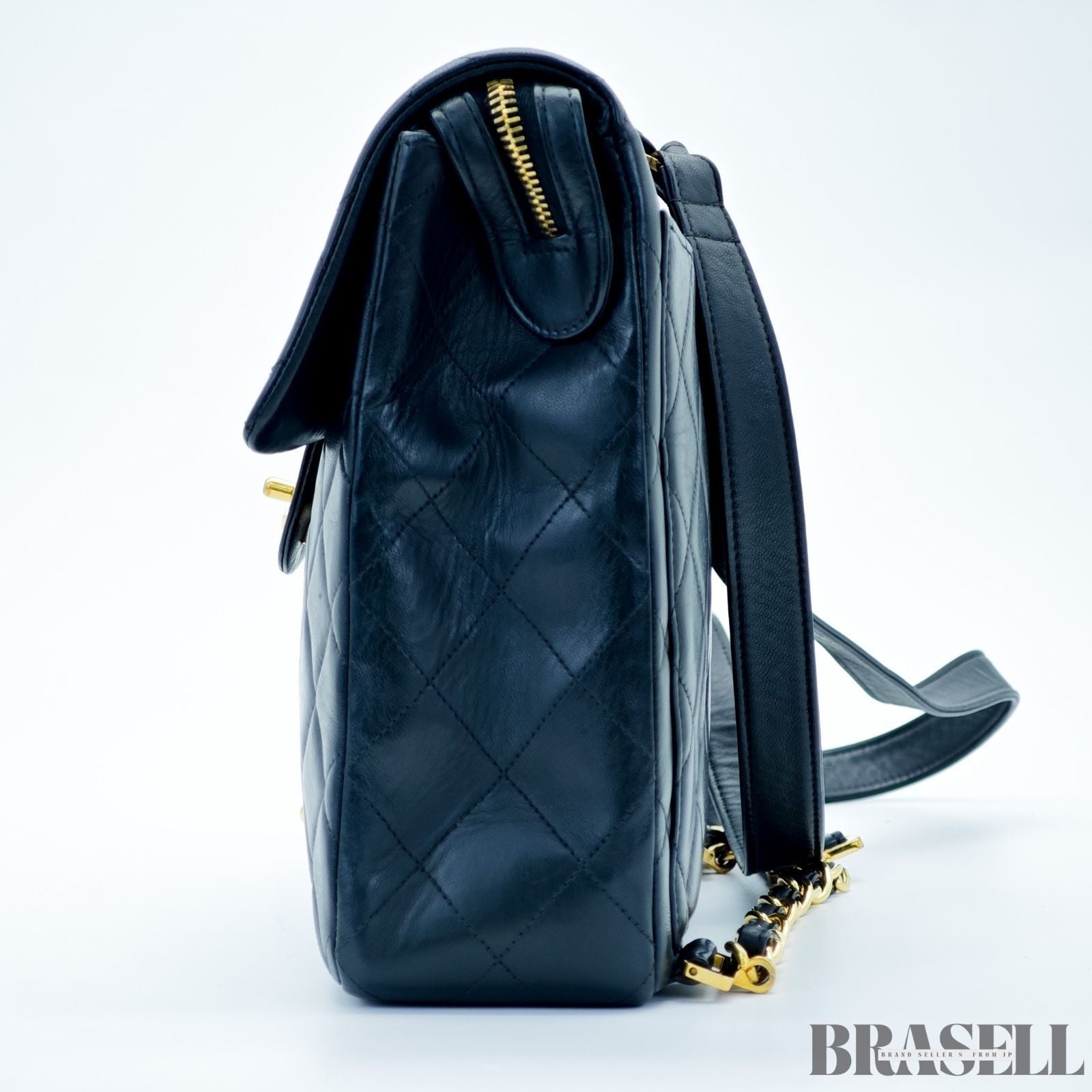 Chanel Matelassé Vintage Square Backpack 4B000272 Bag Flap Black Ladies