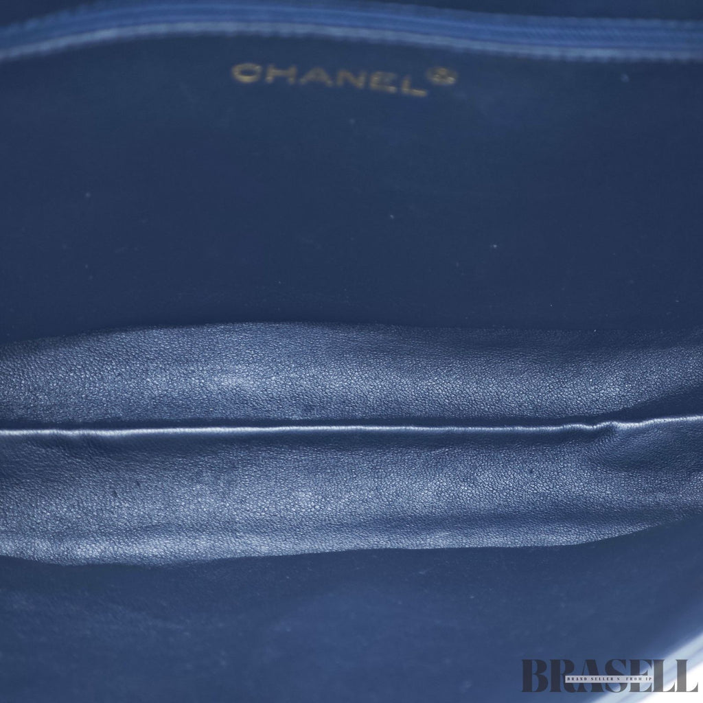Chanel Matelassé Lambskin Chain Shoulder Coco Mark Flap Small Black Women