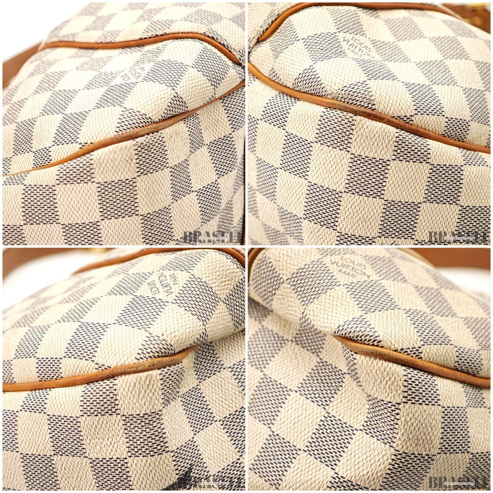 Louis Vuitton Galliera GM N55216 Damier Azur Canvas Tote Bag Handbag White