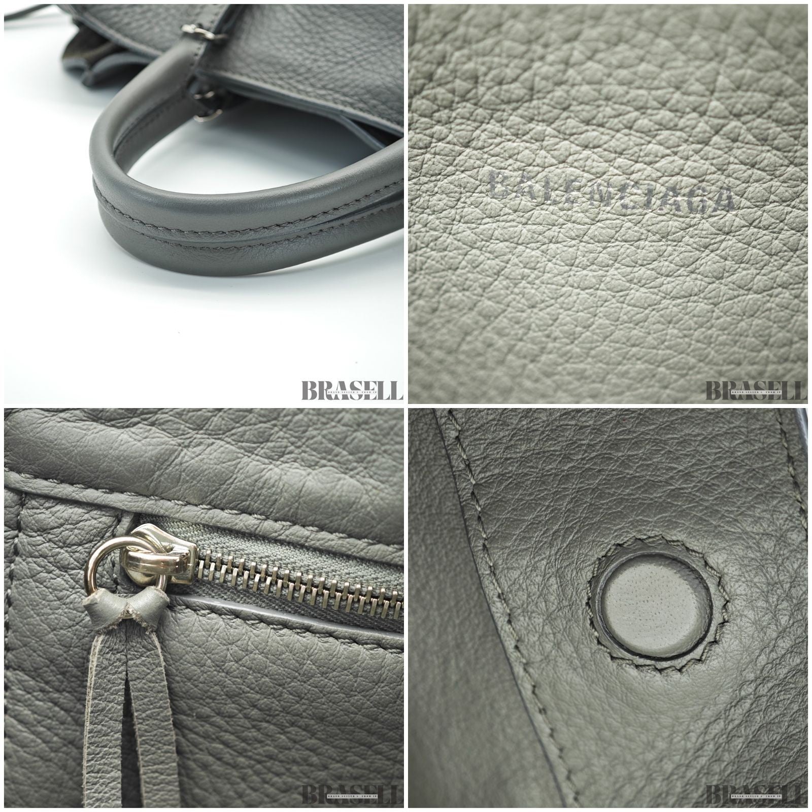 BALENCIAGA 2-Way Handbag Shoulder Bag Paper A4 357333 Gray color