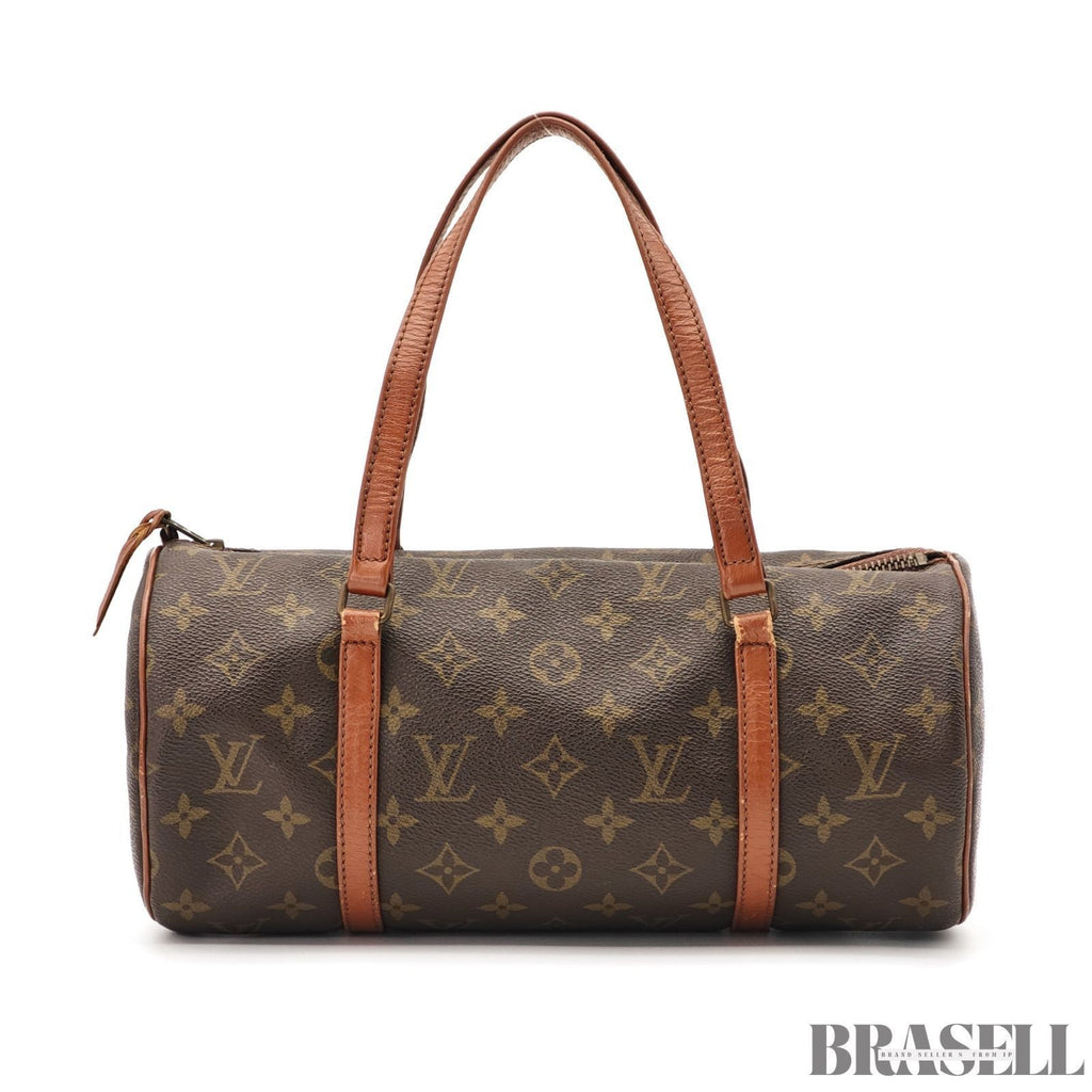 Auth Louis Vuitton Monogram Papillon GM M51365 Handbag Tote Bag Brown w/Poach