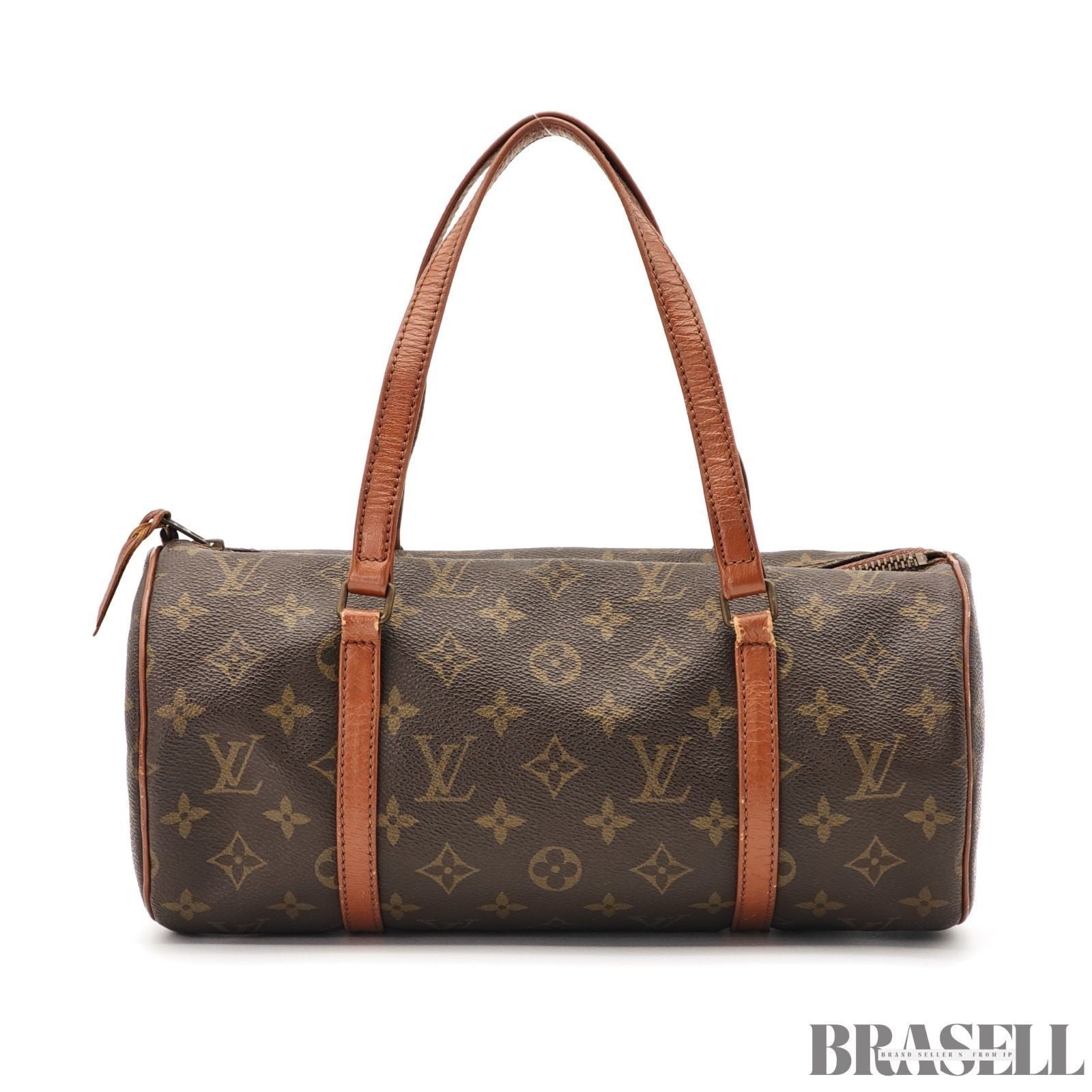 Auth Louis Vuitton Monogram Papillon GM M51365 Handbag Tote Bag Brown w/Poach