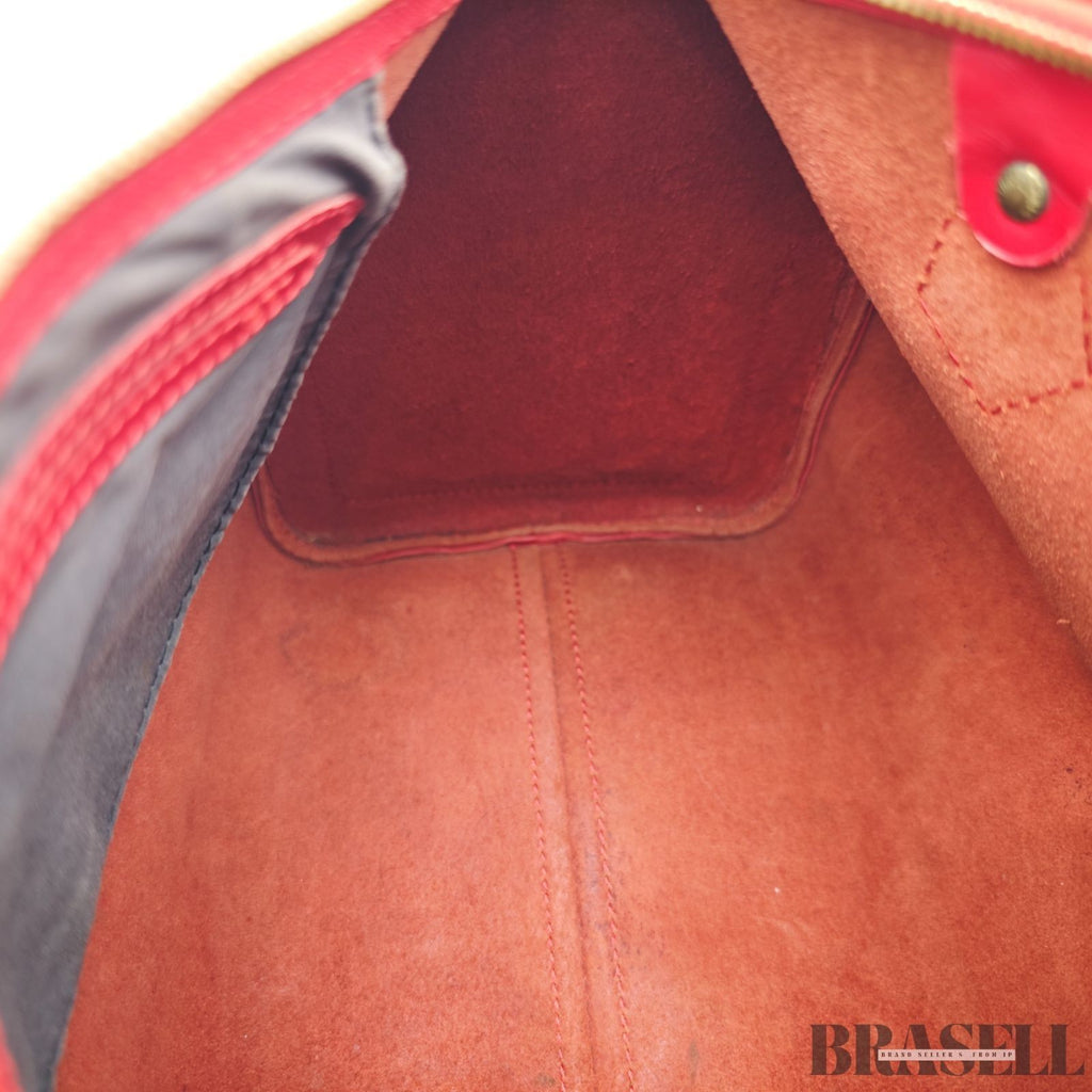 Louis Vuitton Epi Leather Speedy 30 Red Vintage Handbag Mini Boston Bag Women