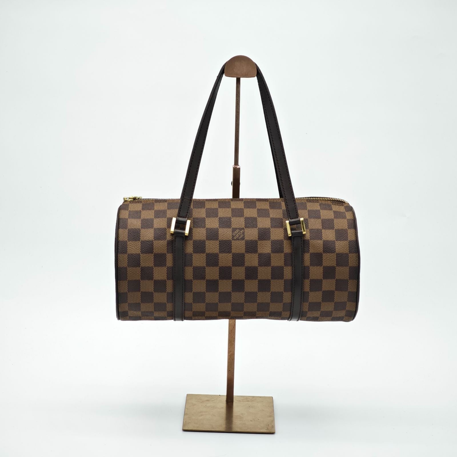 LOUIS VUITTON Damier Papillon 30 N51303 Cylindrical Bag Brown