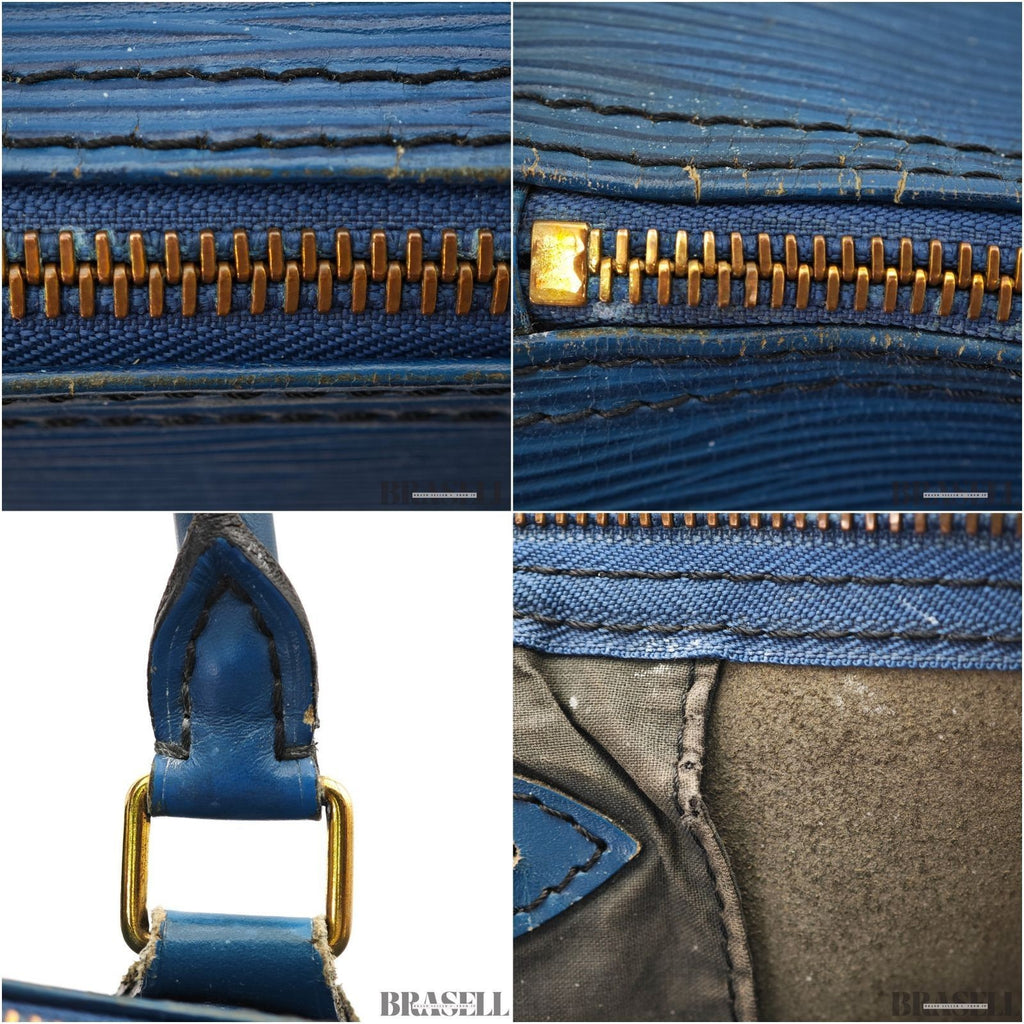 LOUIS VUITTON M42985 Epi Speedy 40 Boston Bag Handbag Blue Leather VI1900