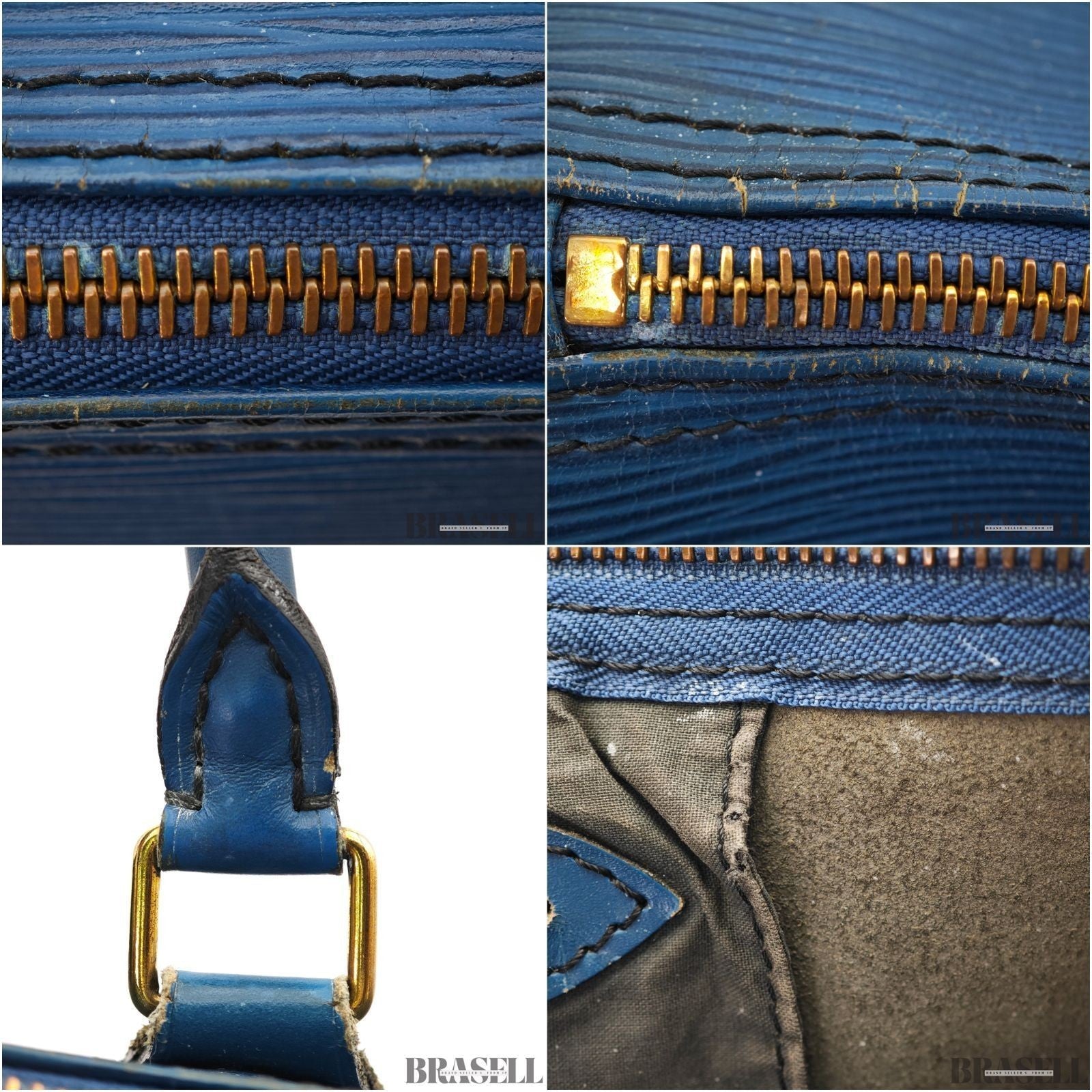 LOUIS VUITTON M42985 Epi Speedy 40 Boston Bag Handbag Blue Leather VI1900